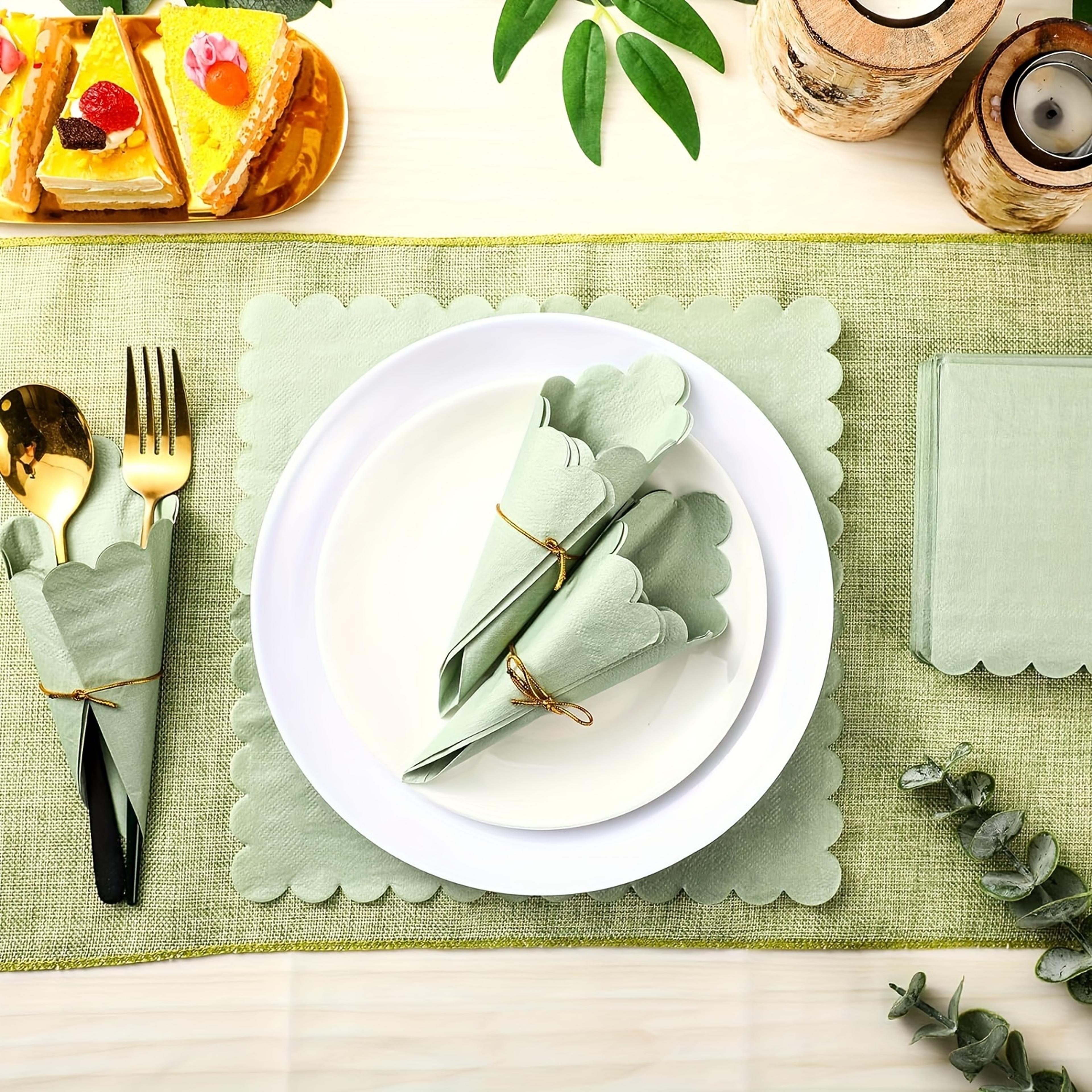 Green Paper Napkins For Wedding Table Party Dinner  Event Decor 4