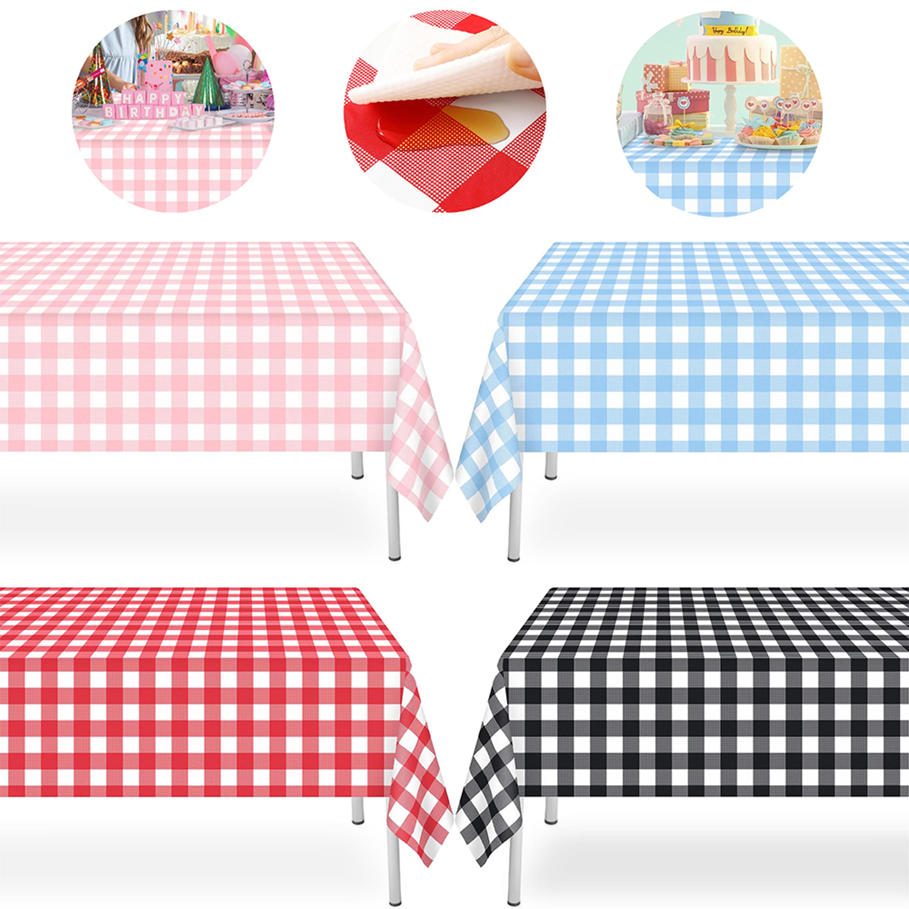 Premium Disposable Checkered Tablecloth Plastic Party Table Cover  Picnic Decor 0