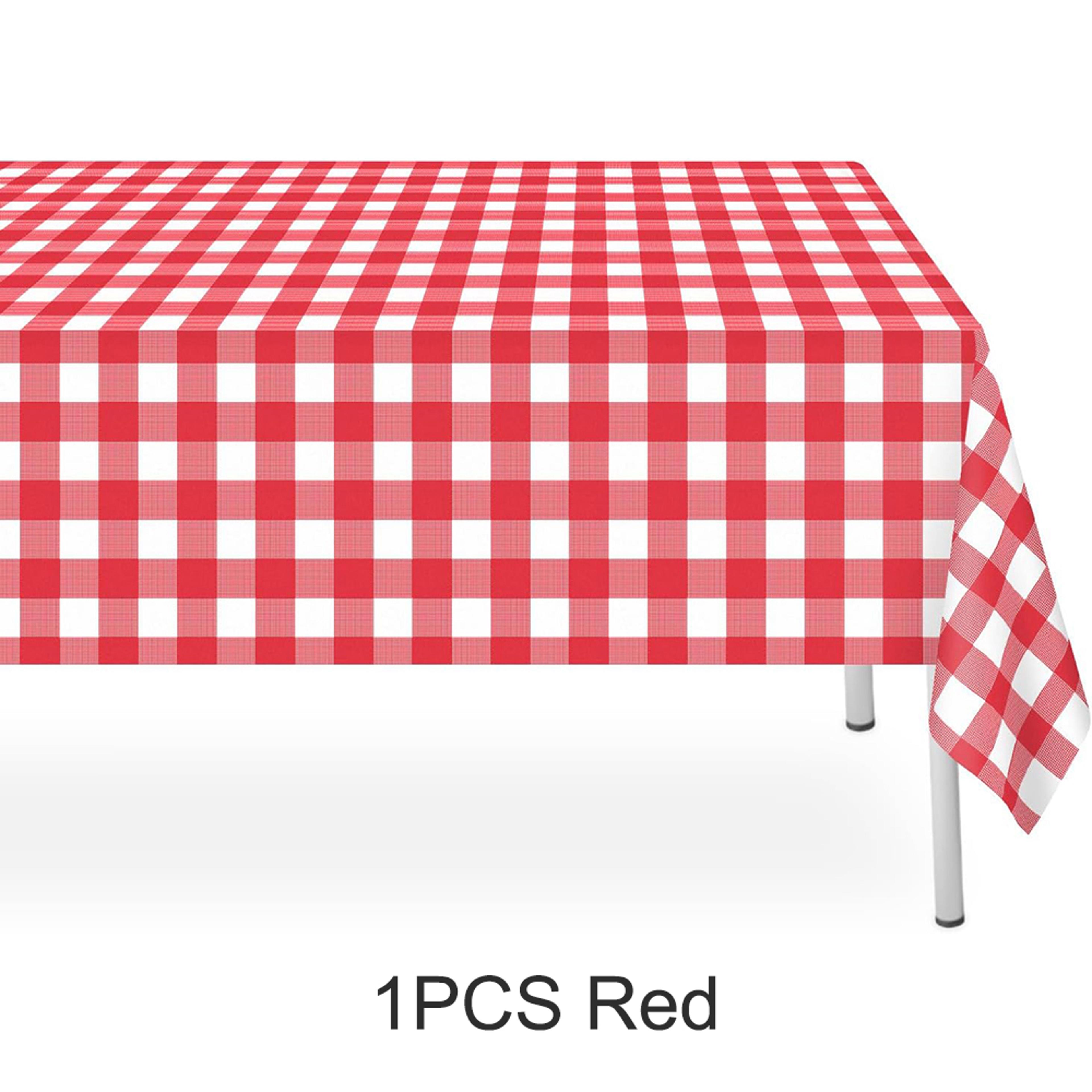 Premium Disposable Checkered Tablecloth Plastic Party Table Cover  Picnic Decor 6