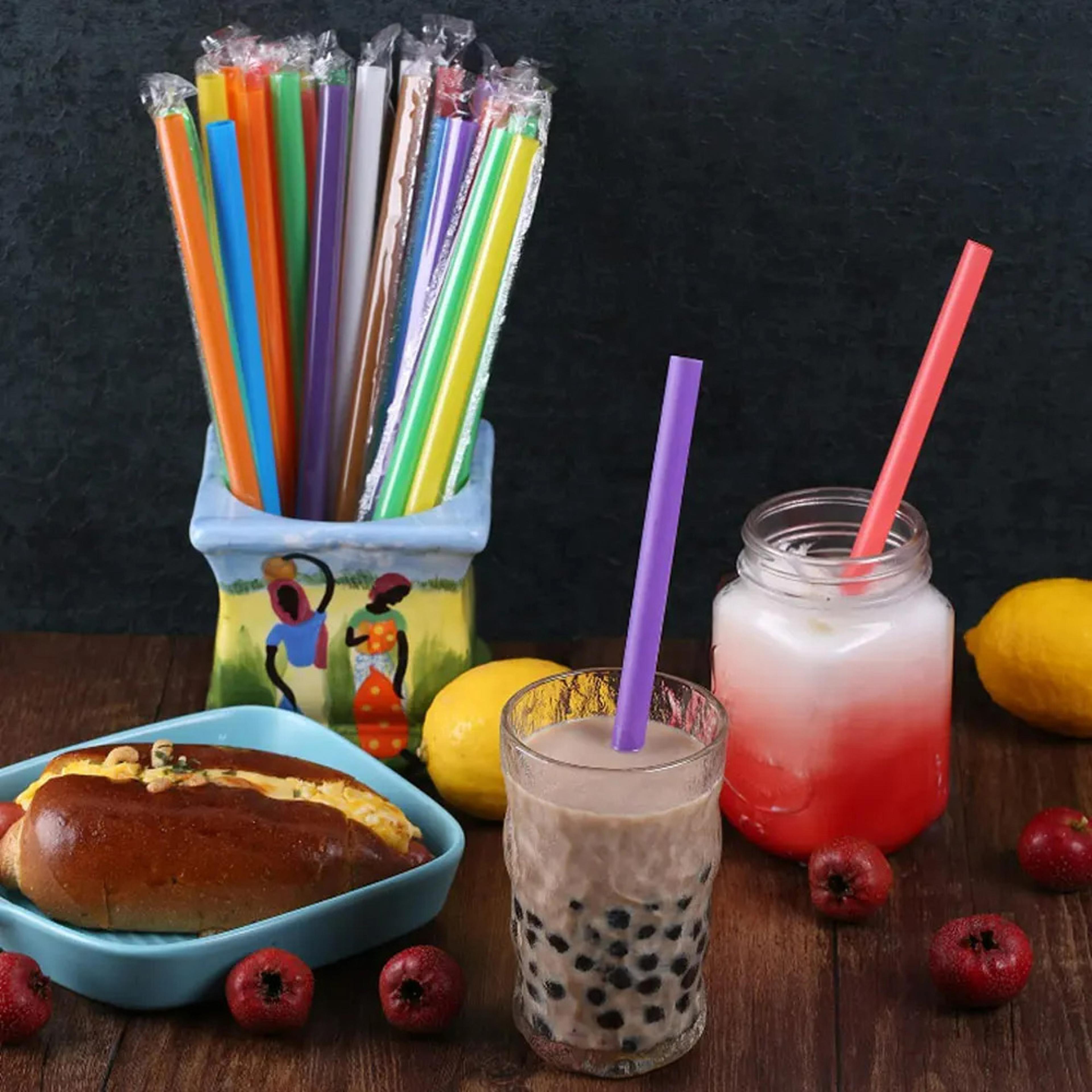 Extra Wide Jumbo Smoothie  Bubble Tea Disposable Straws 3
