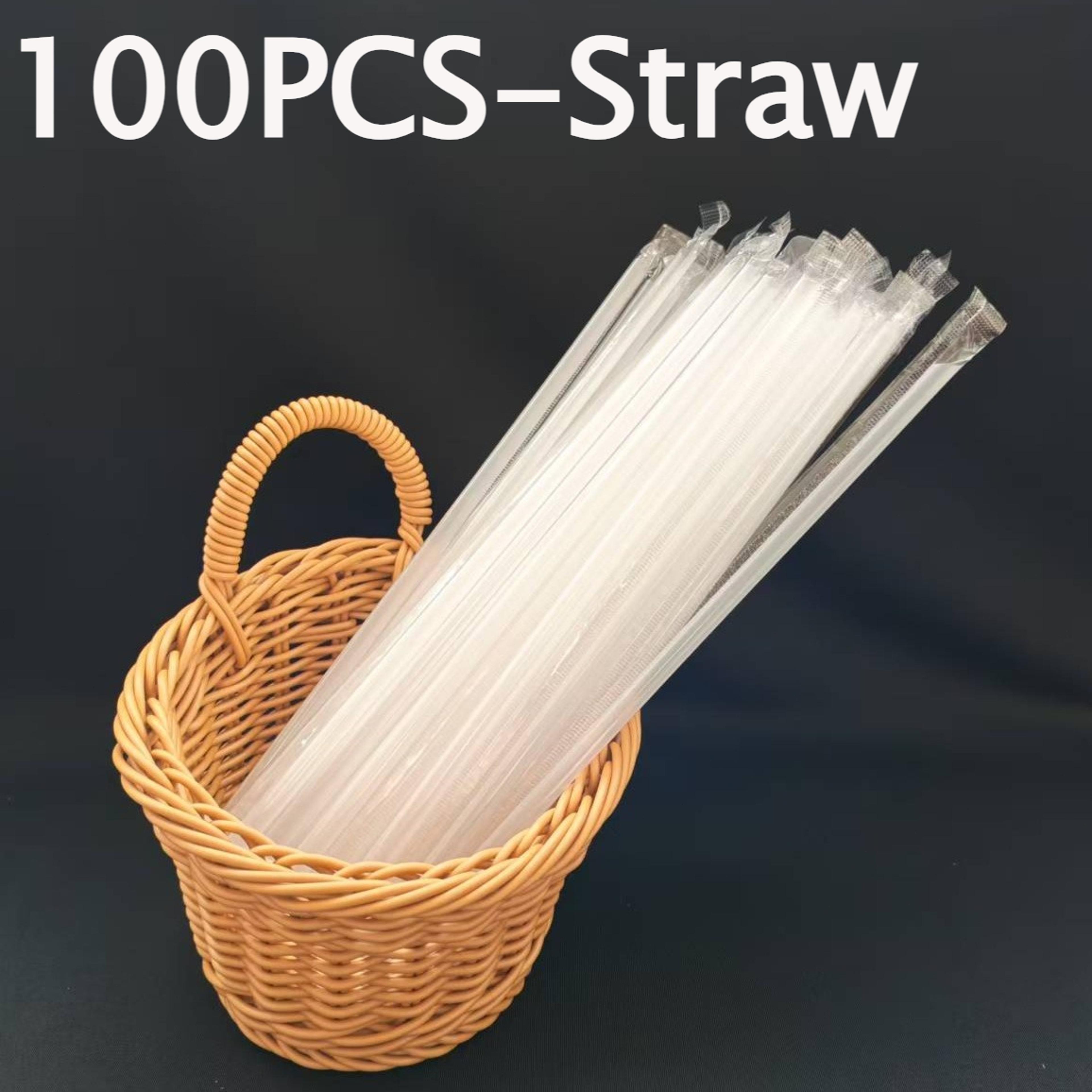 Individually Wrapped Clear Disposable Straws For Smoothies Milk Tea And Iced Coffee 0