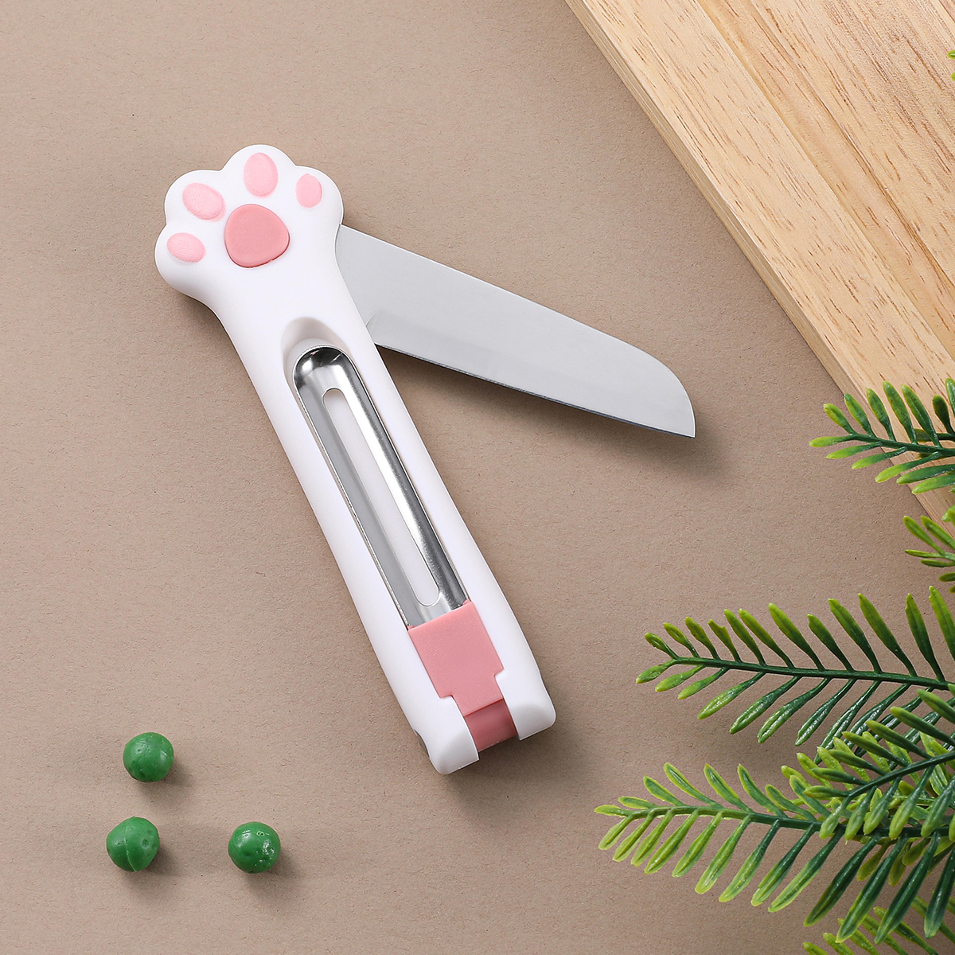 Portable Fruit Peeler Knife  Folding Kitchen Gadget Stainless Steel Peeler  Cutting Tool 8