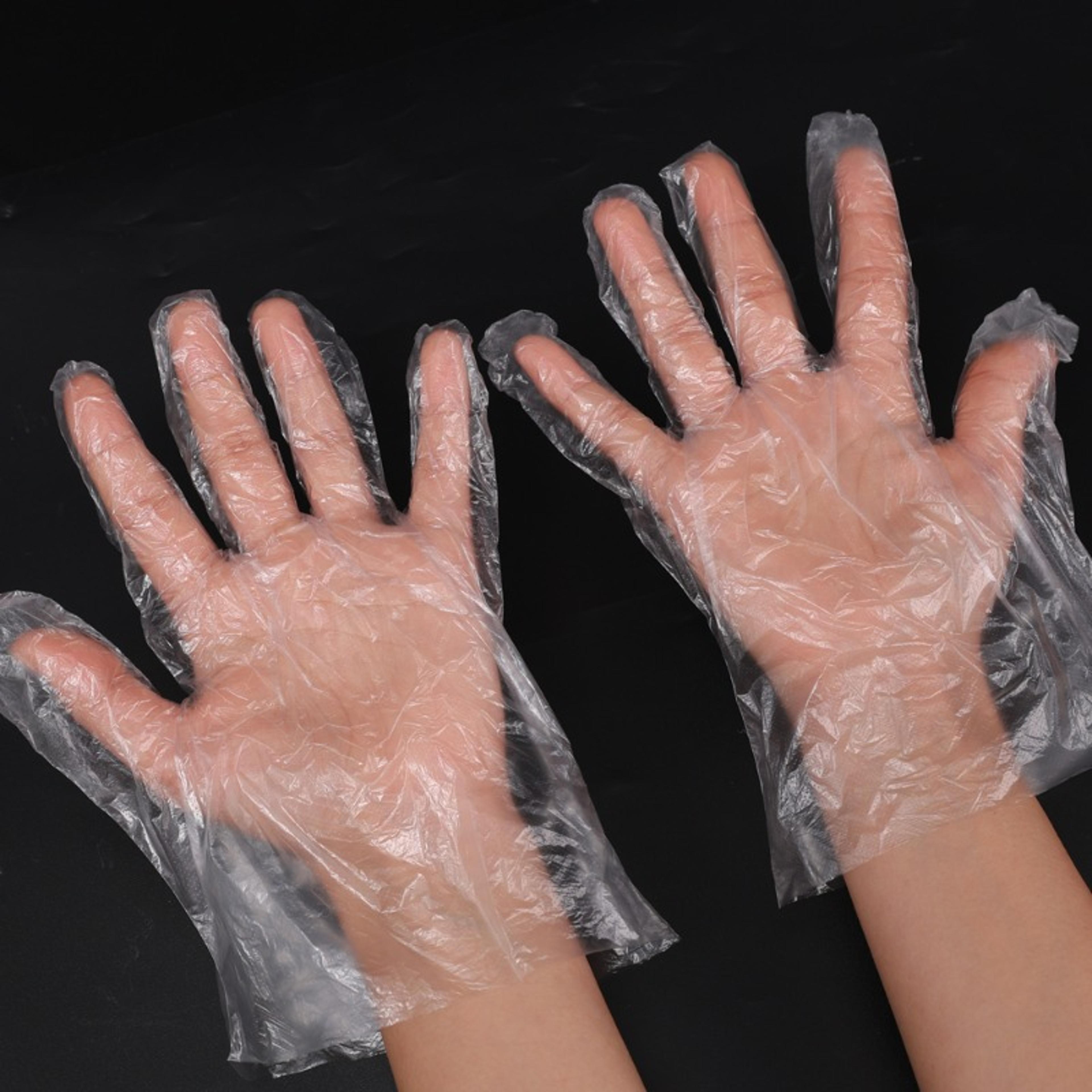 Disposable Gloves Clear Food Prep Gloves For Kitchen Cleaning And Hair Dyeing 3