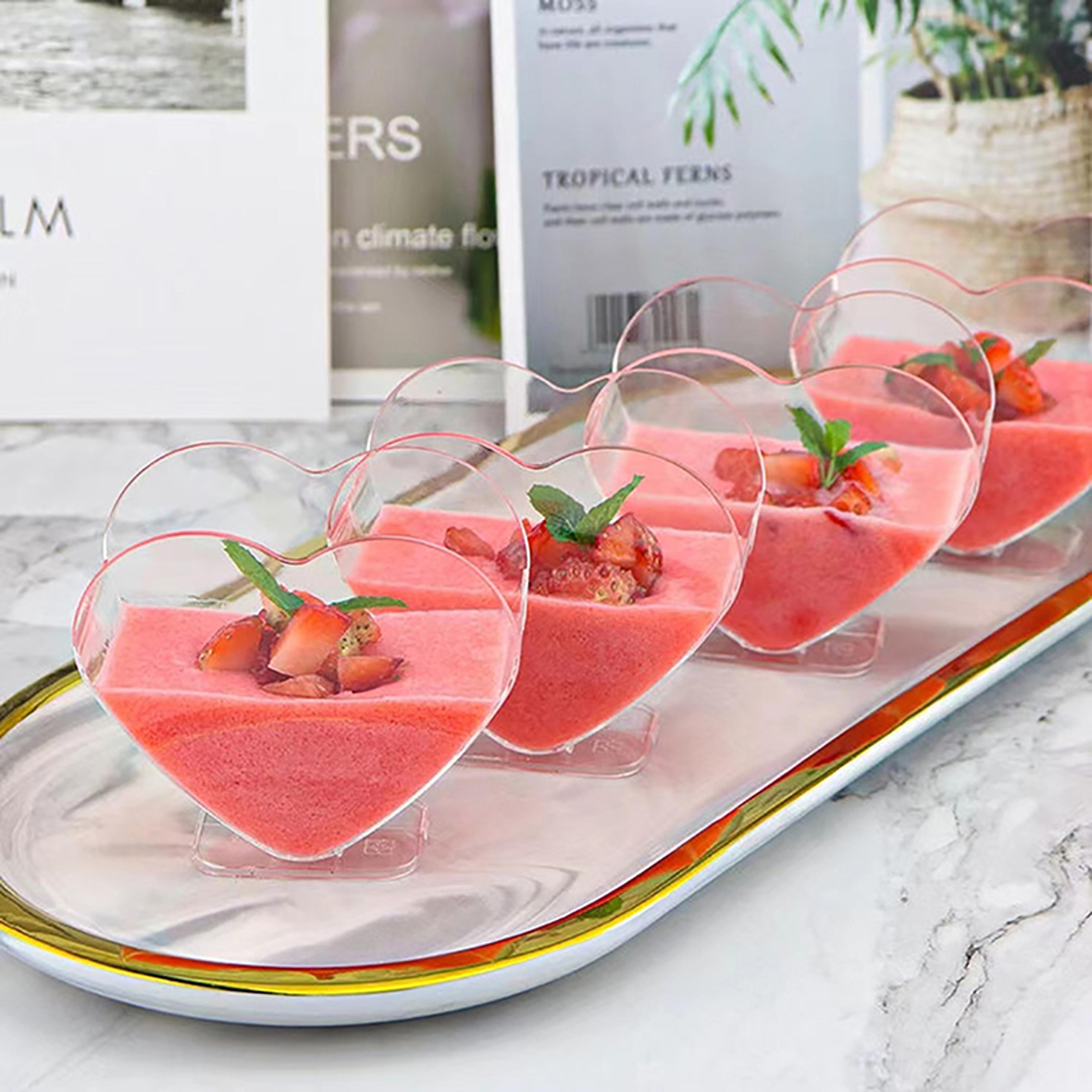 Heart Shaped Dessert Cups Mini Parfait  Plastic Mousse Serving Cups 1