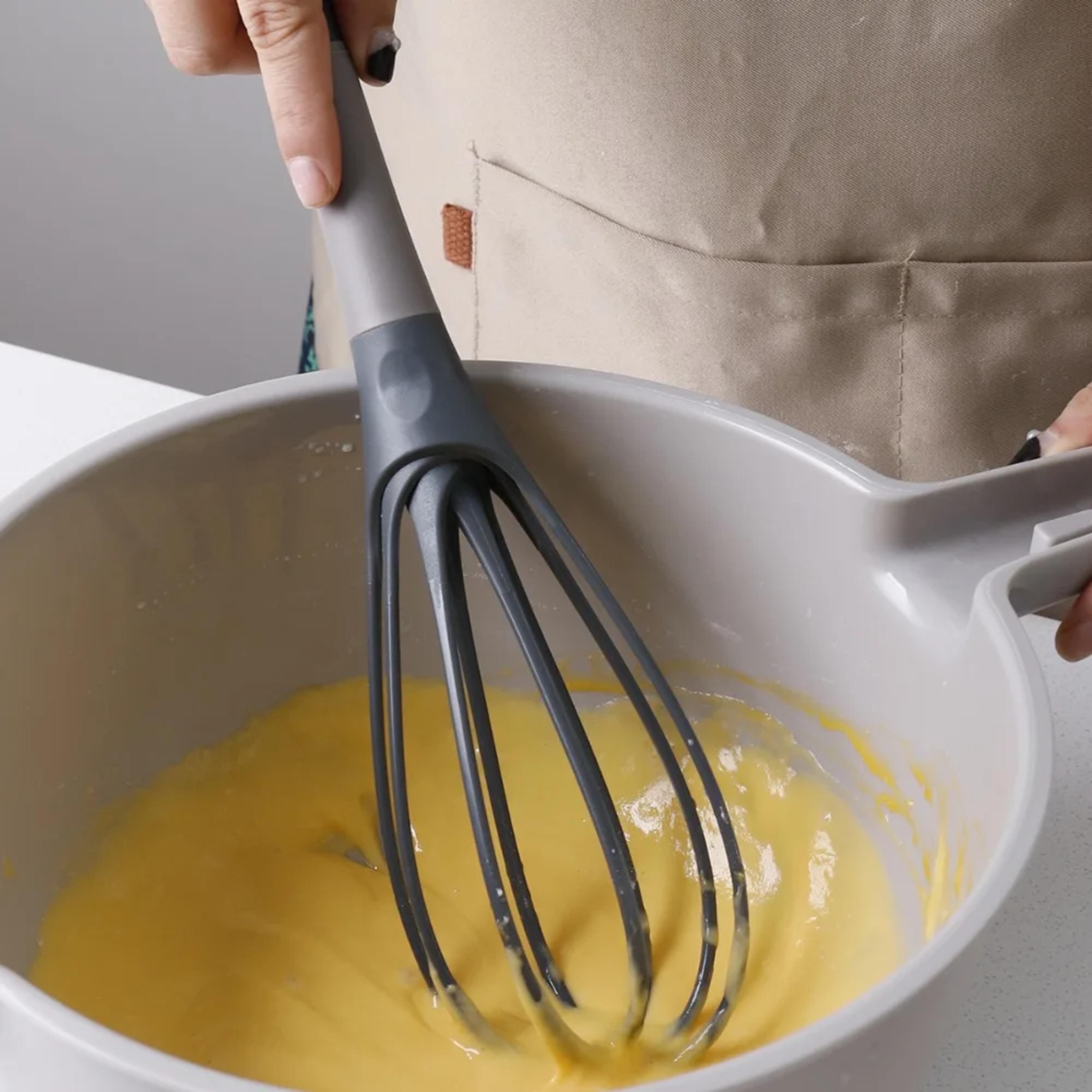 handheld rotary egg whisk & manual mixer for fast cake batter & cream blending