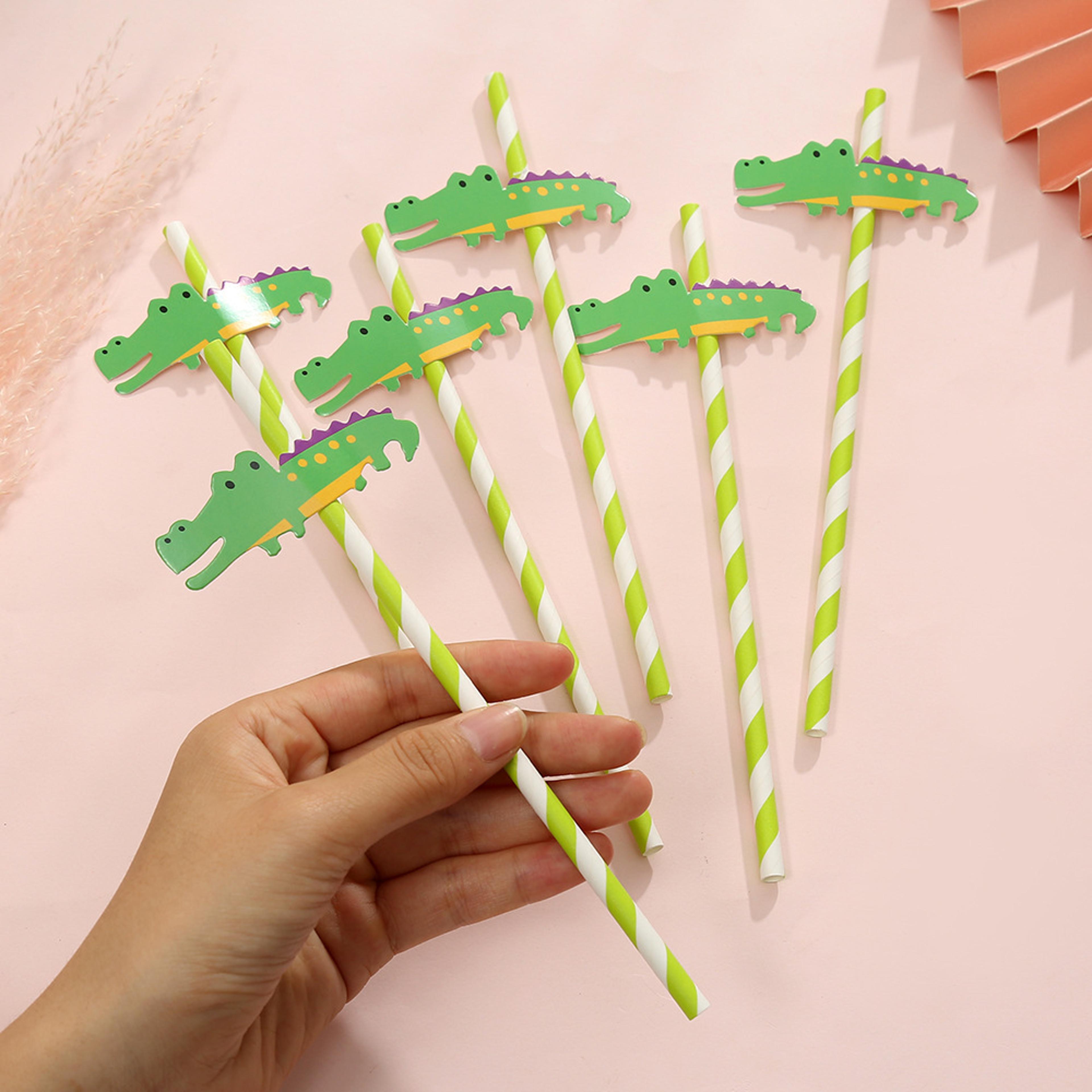 Eco Fruit  Animal Decorative Paper Straws Pack Biodegradable Party Straws 5