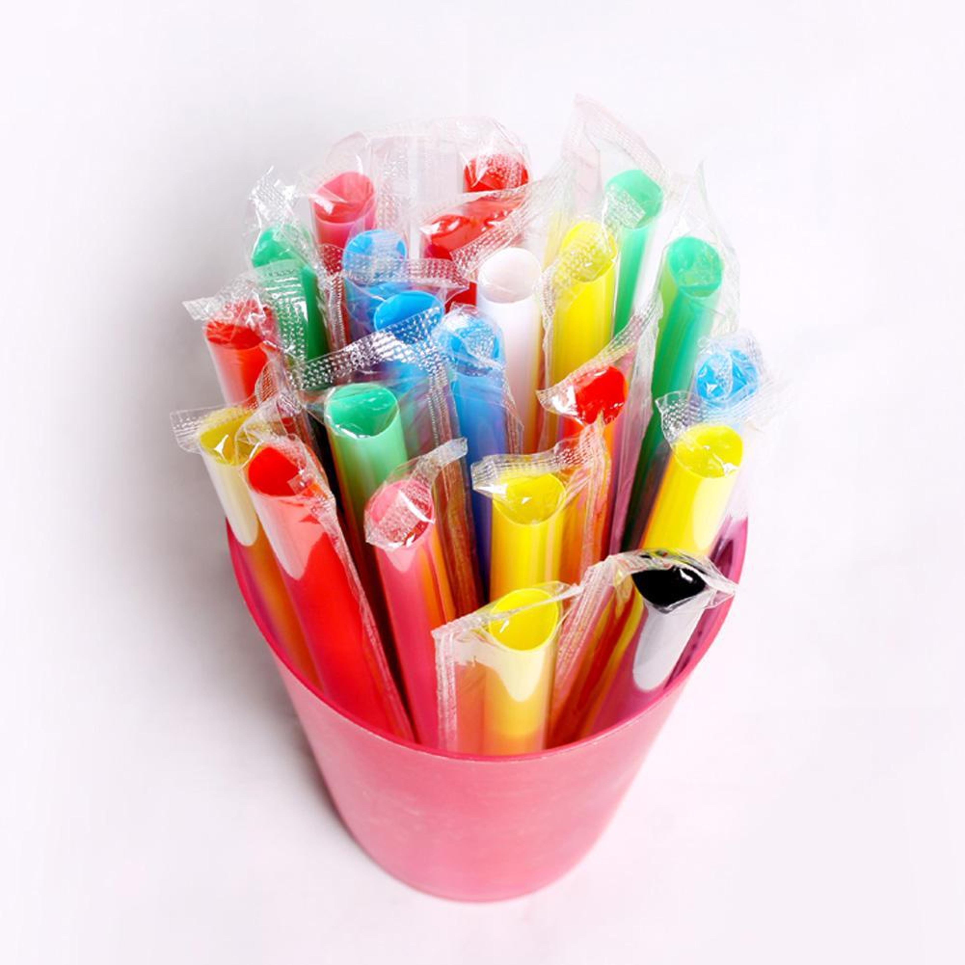 Colorful Jumbo Bubble Tea Straws Disposable Wide Beverage Straws 4