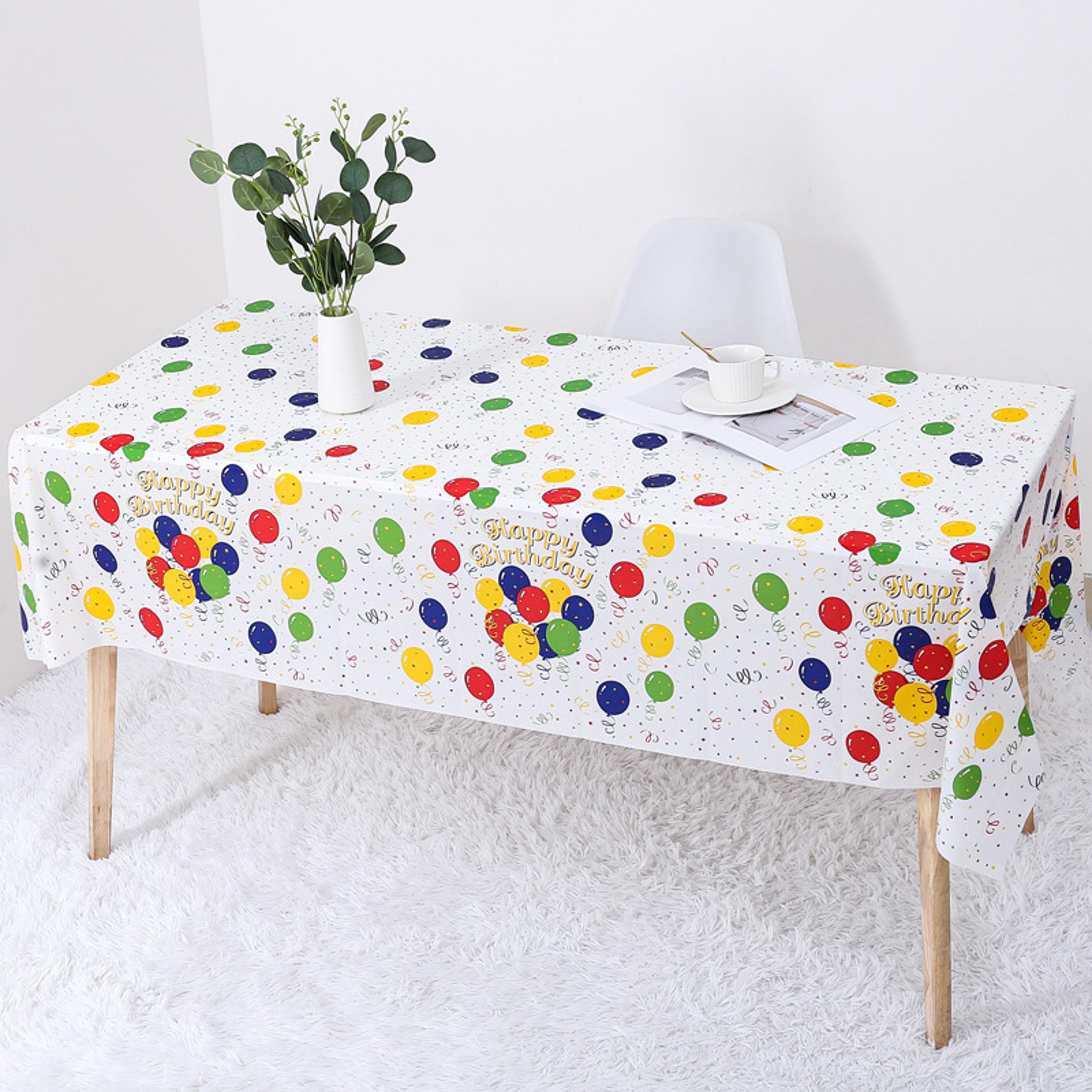Premium Disposable Birthday Tablecloth Party Table Cover Rectangle Plastic Decor 5