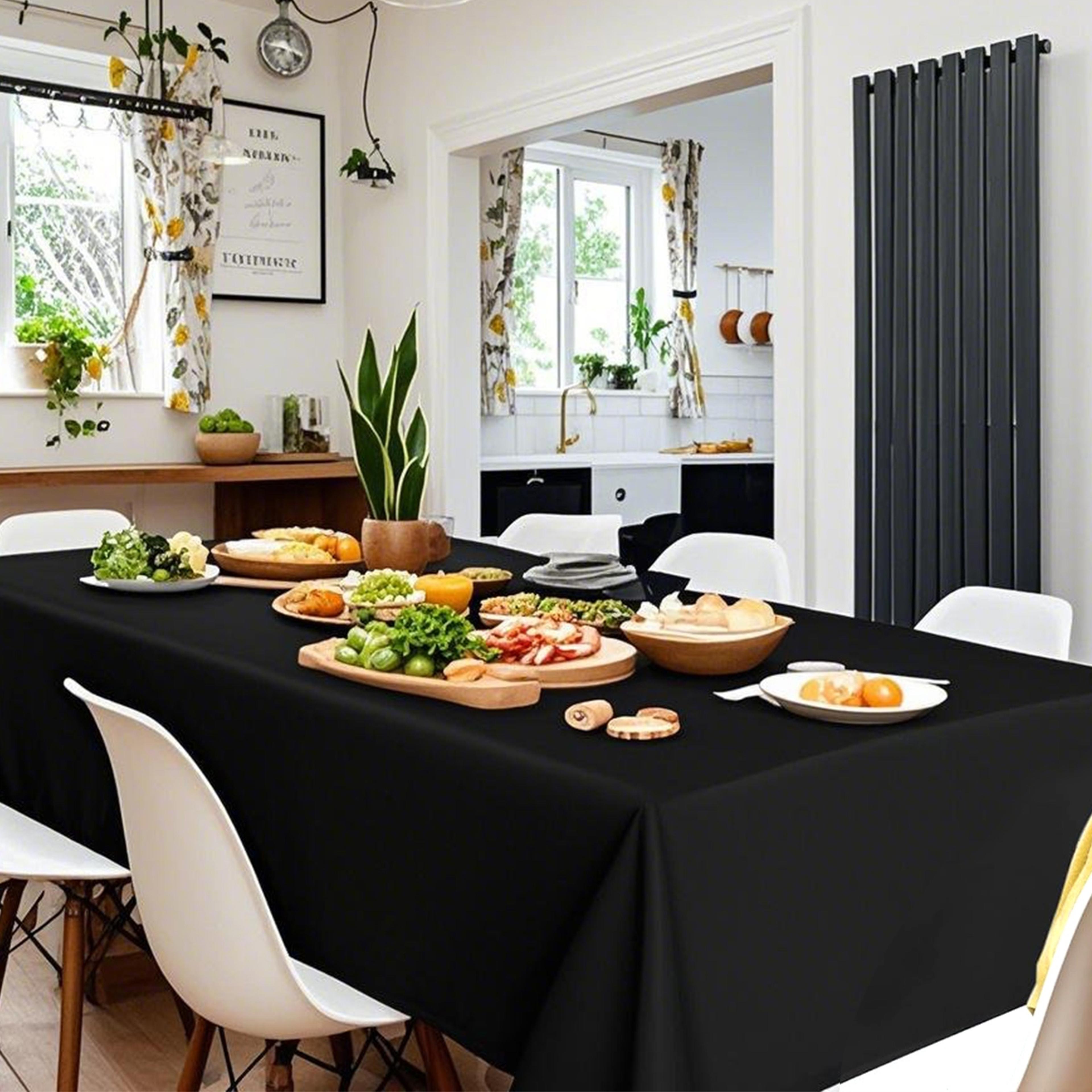 Black Party Table Cover Disposable Plastic Tablecloth For Wedding  Event Decor 4