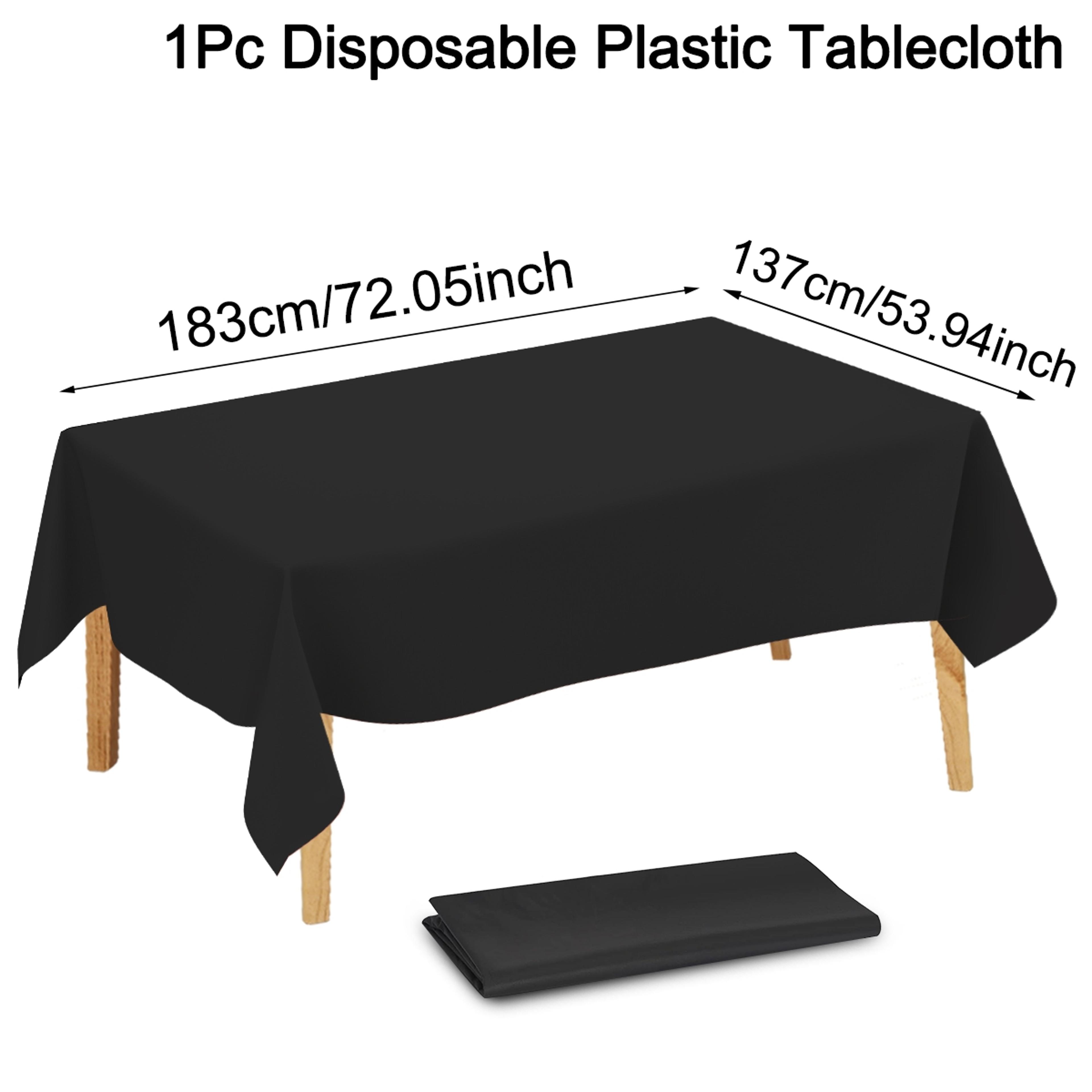 Black Party Table Cover Disposable Plastic Tablecloth For Wedding  Event Decor 5