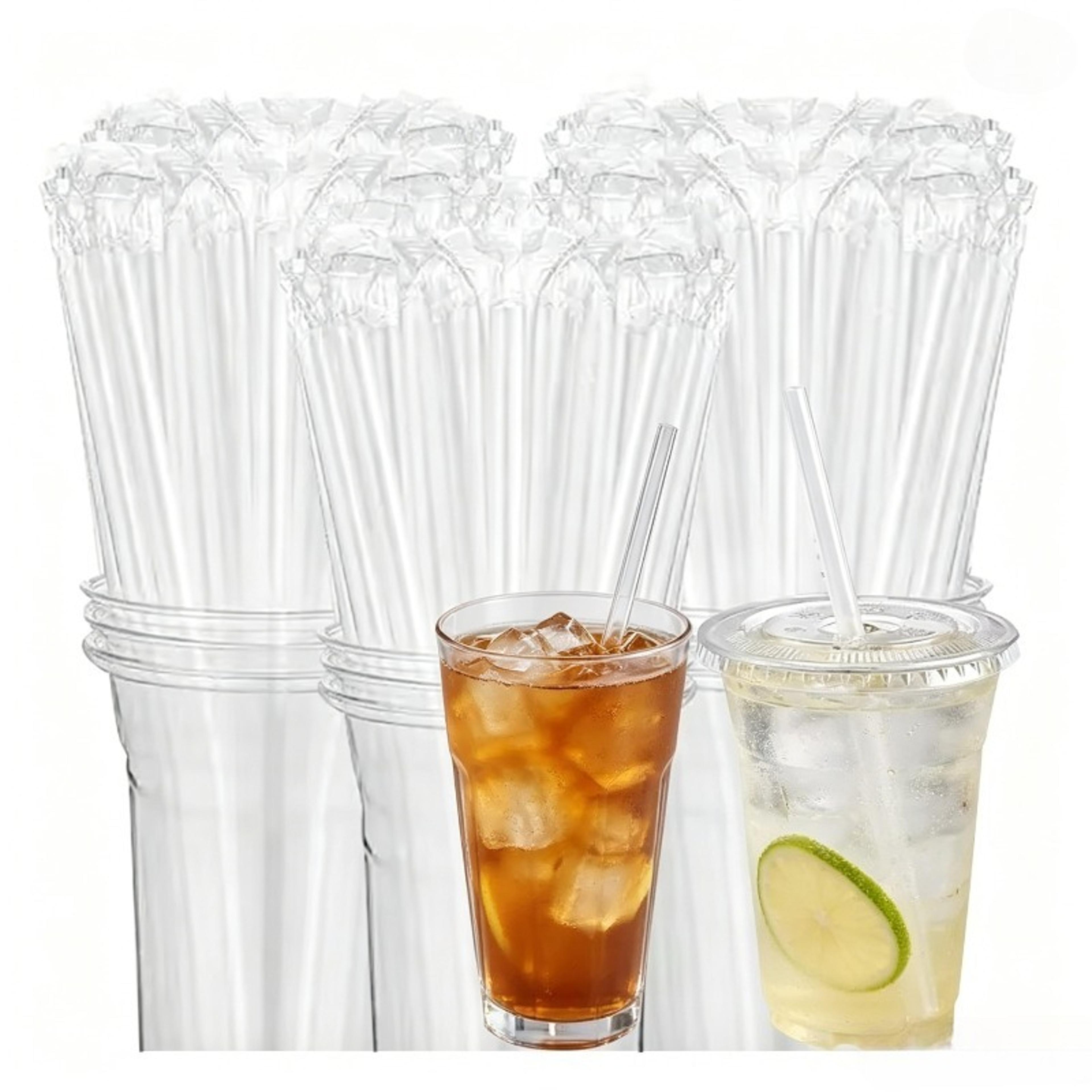 Transparent Disposable Drinking Straws Individually Wrapped 0