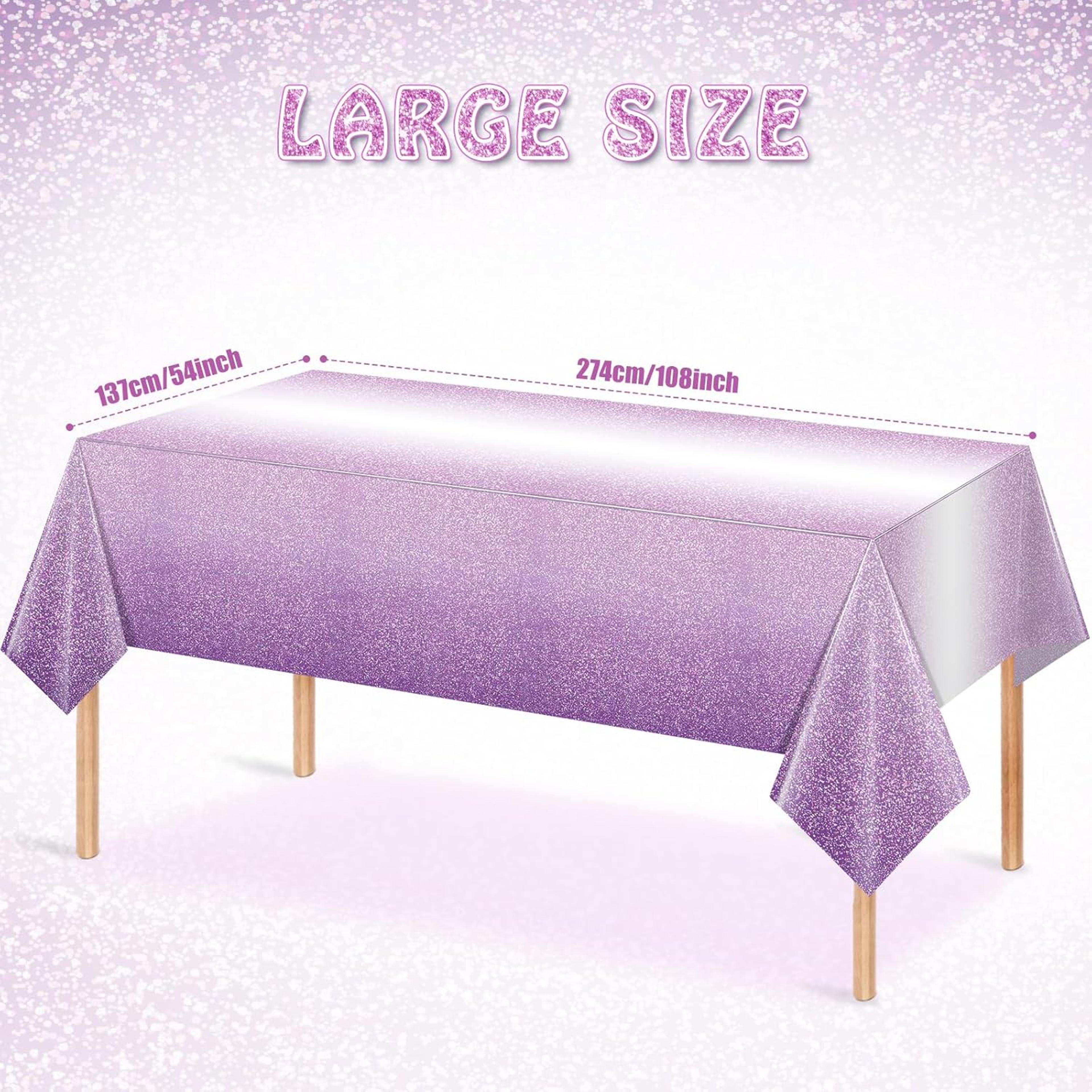 Premium Ombre Purple Party Tablecloth Gradient Rectangle Disposable Party Table Cover 2
