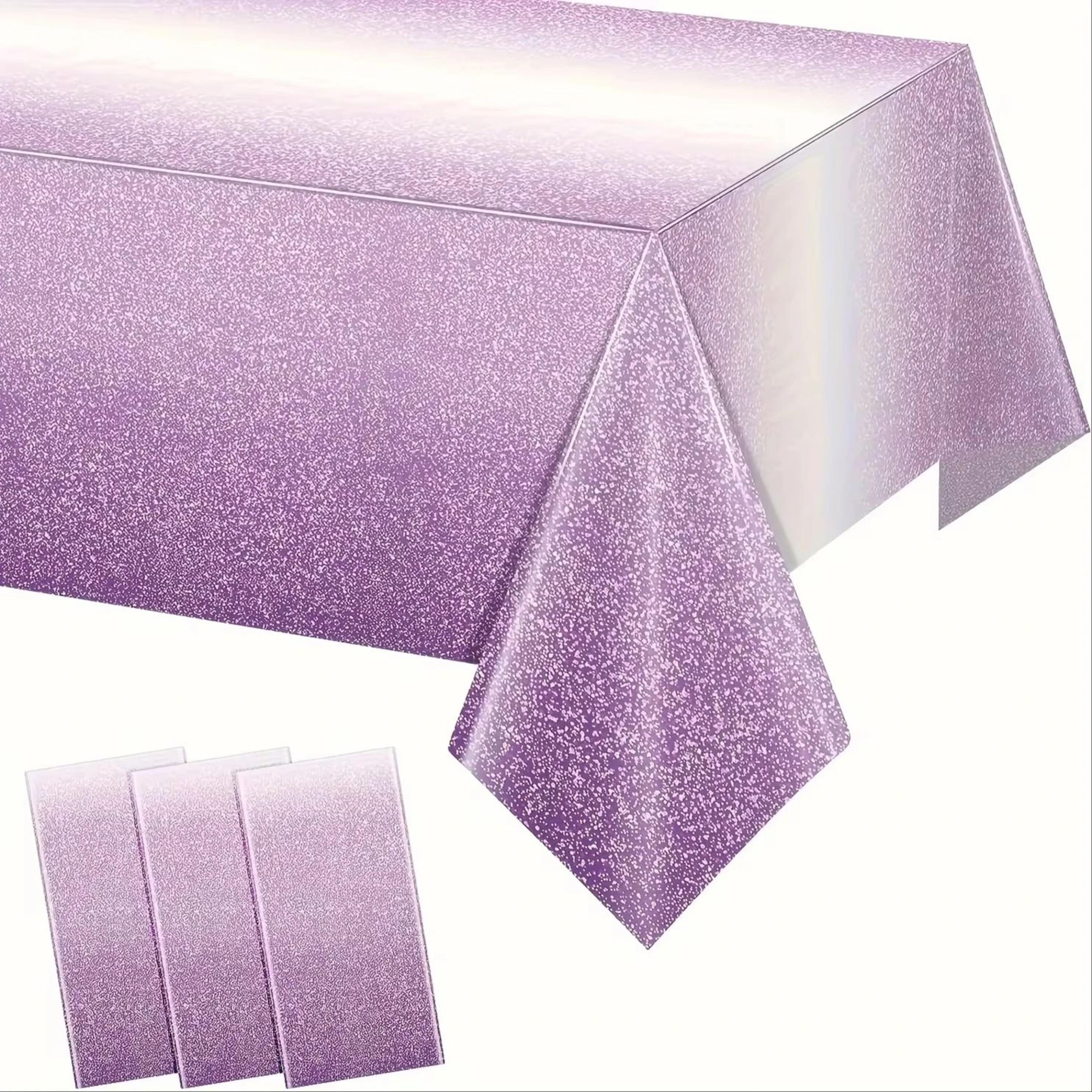 Premium Ombre Purple Party Tablecloth Gradient Rectangle Disposable Party Table Cover 6