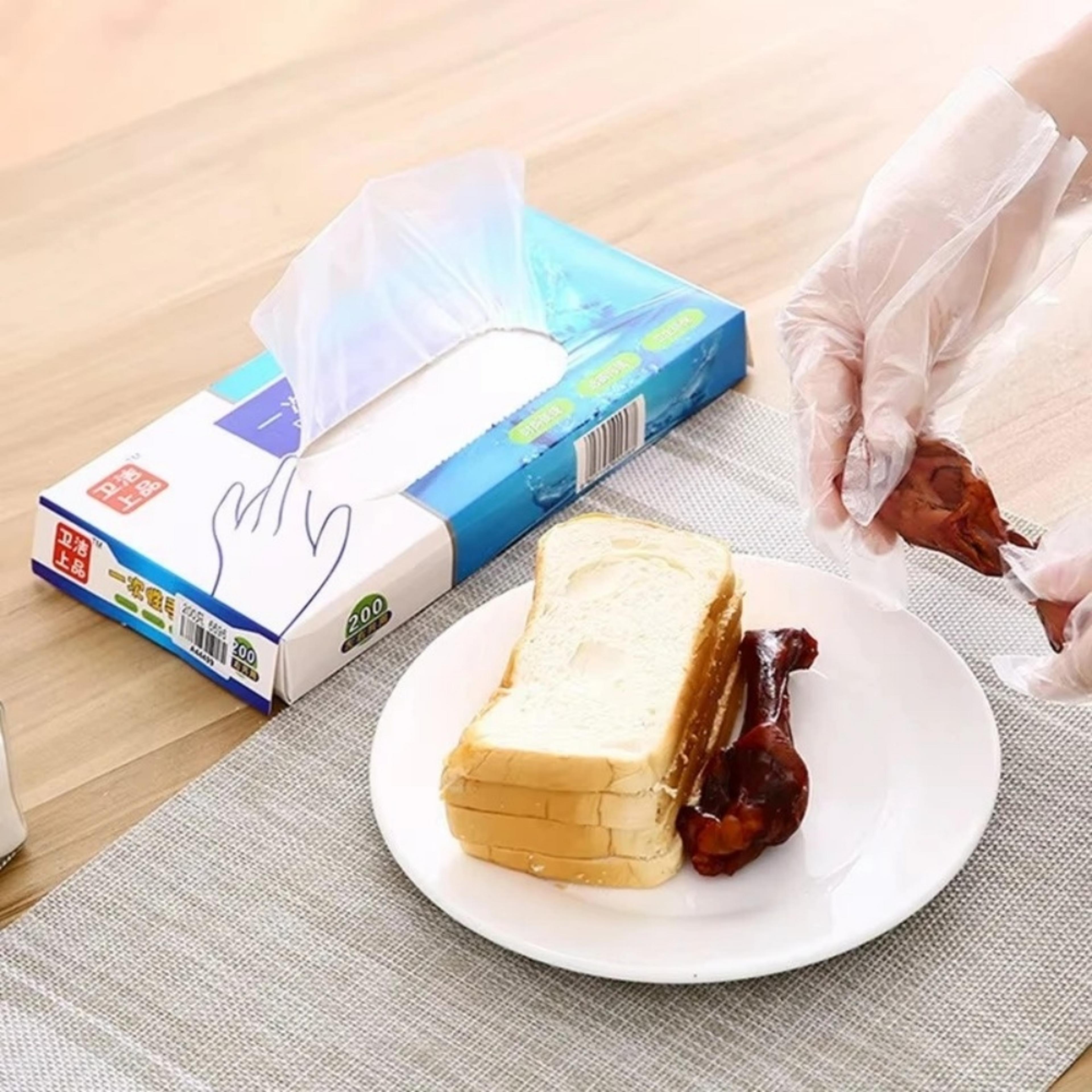 Clear Food Prep Disposable PE Gloves Kitchen BBQ  Cleaning Protection 1