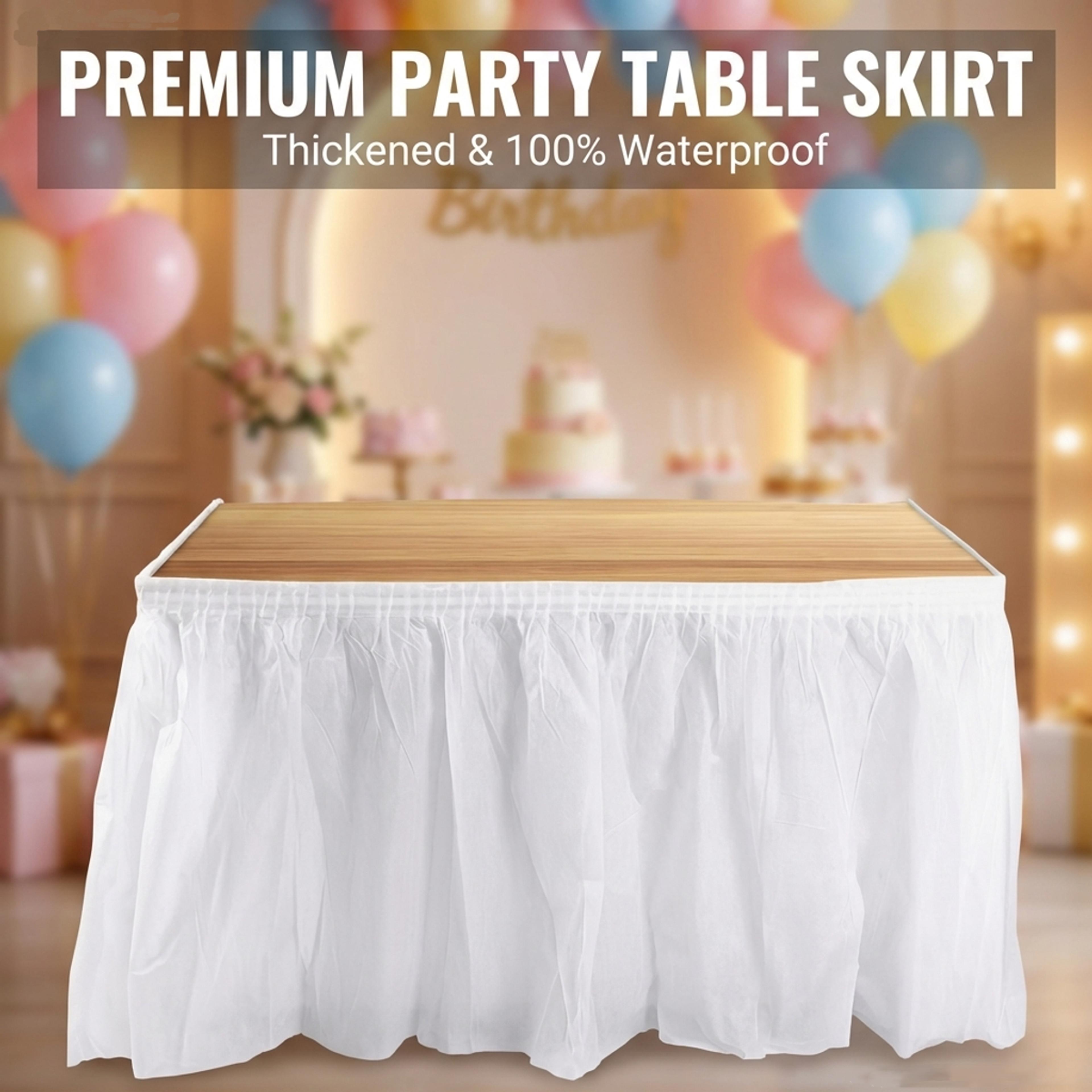 Disposable Rectangular Tablecloth  Paper Table Cover With Long Party Table Skirt 0