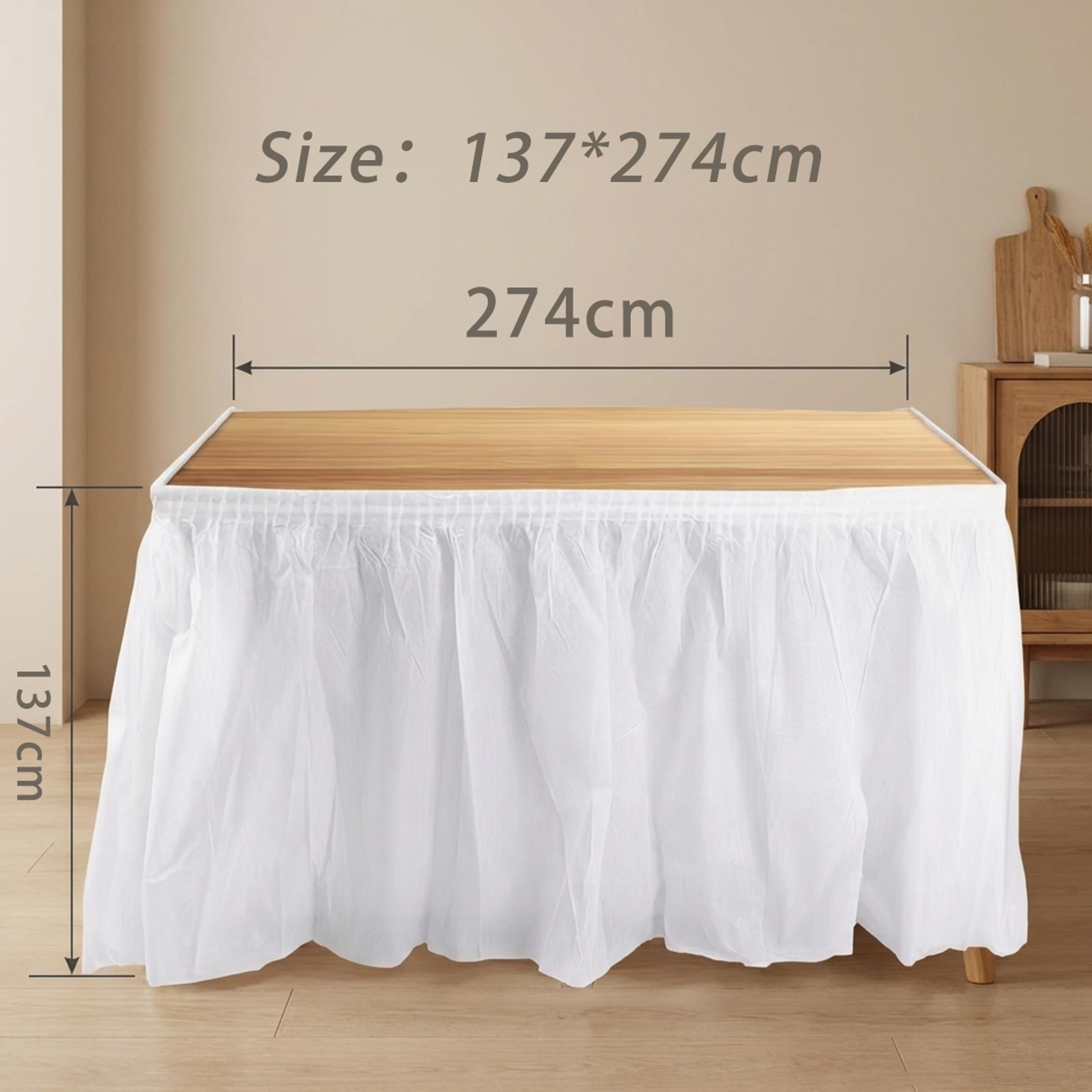 Disposable Rectangular Tablecloth  Paper Table Cover With Long Party Table Skirt 3