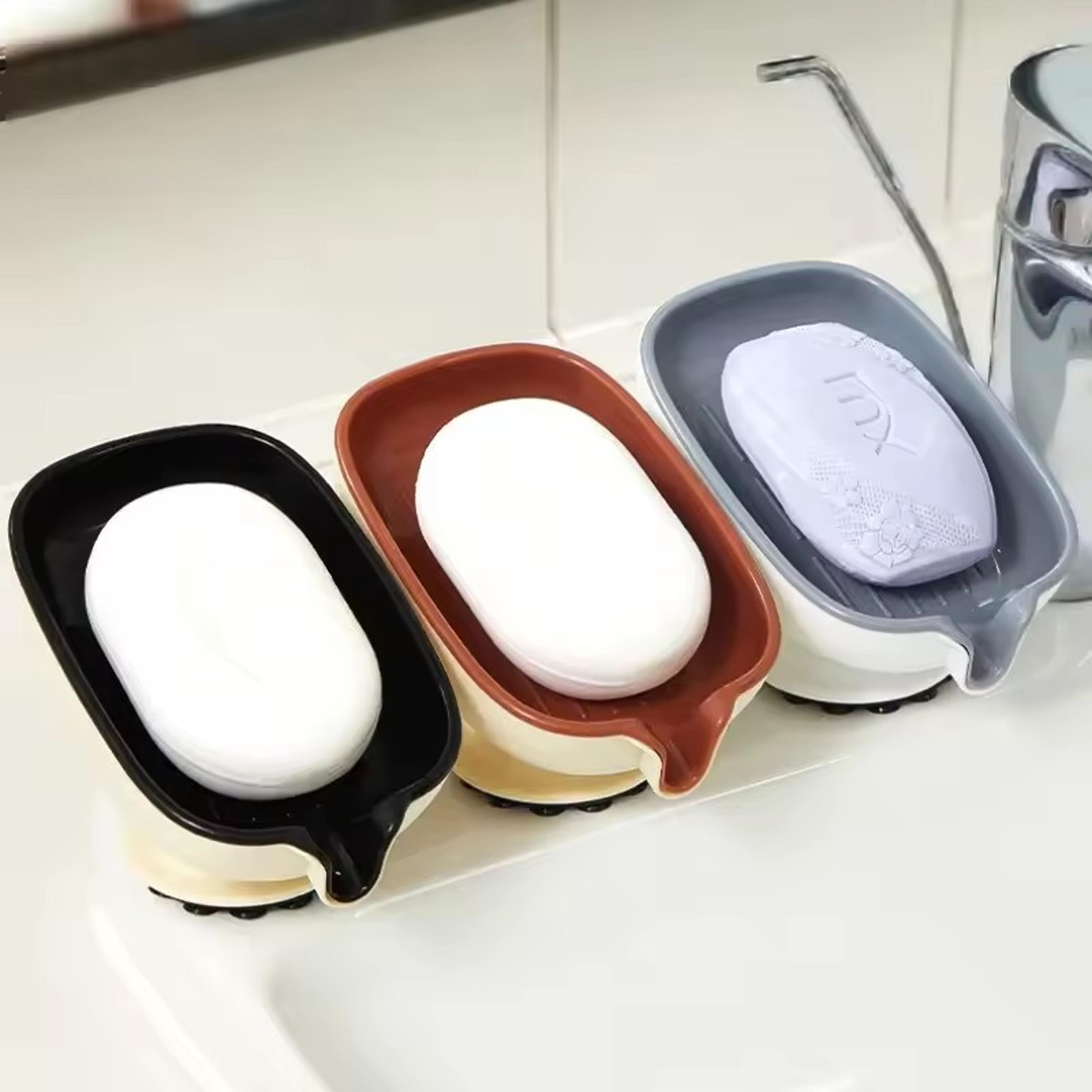 Self Draining Suction Cup Soap Dish No Drill Bathroom Soap Holder 1