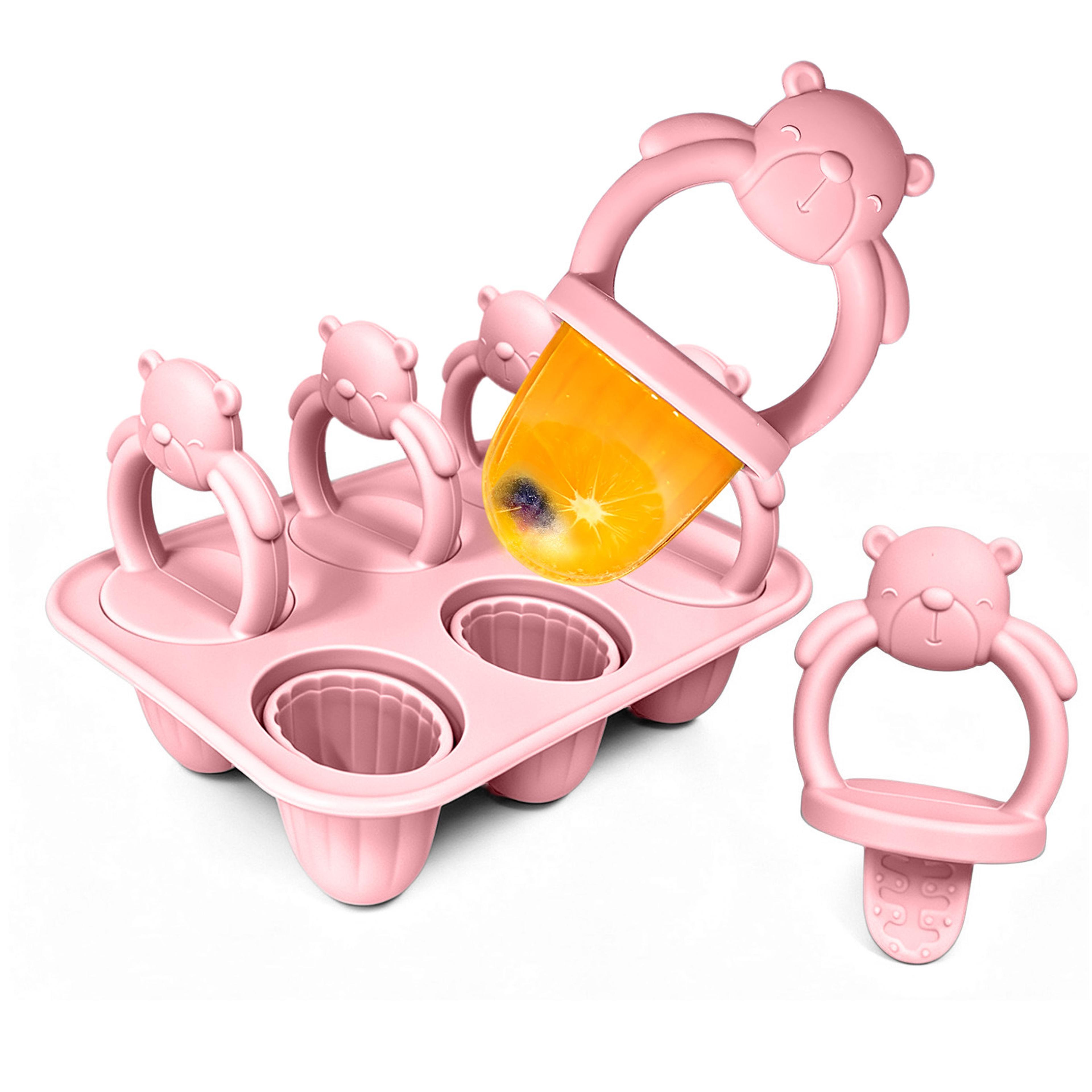 Bear Baby Popsicle Mold Silicone Baby Food Freezer Tray 8