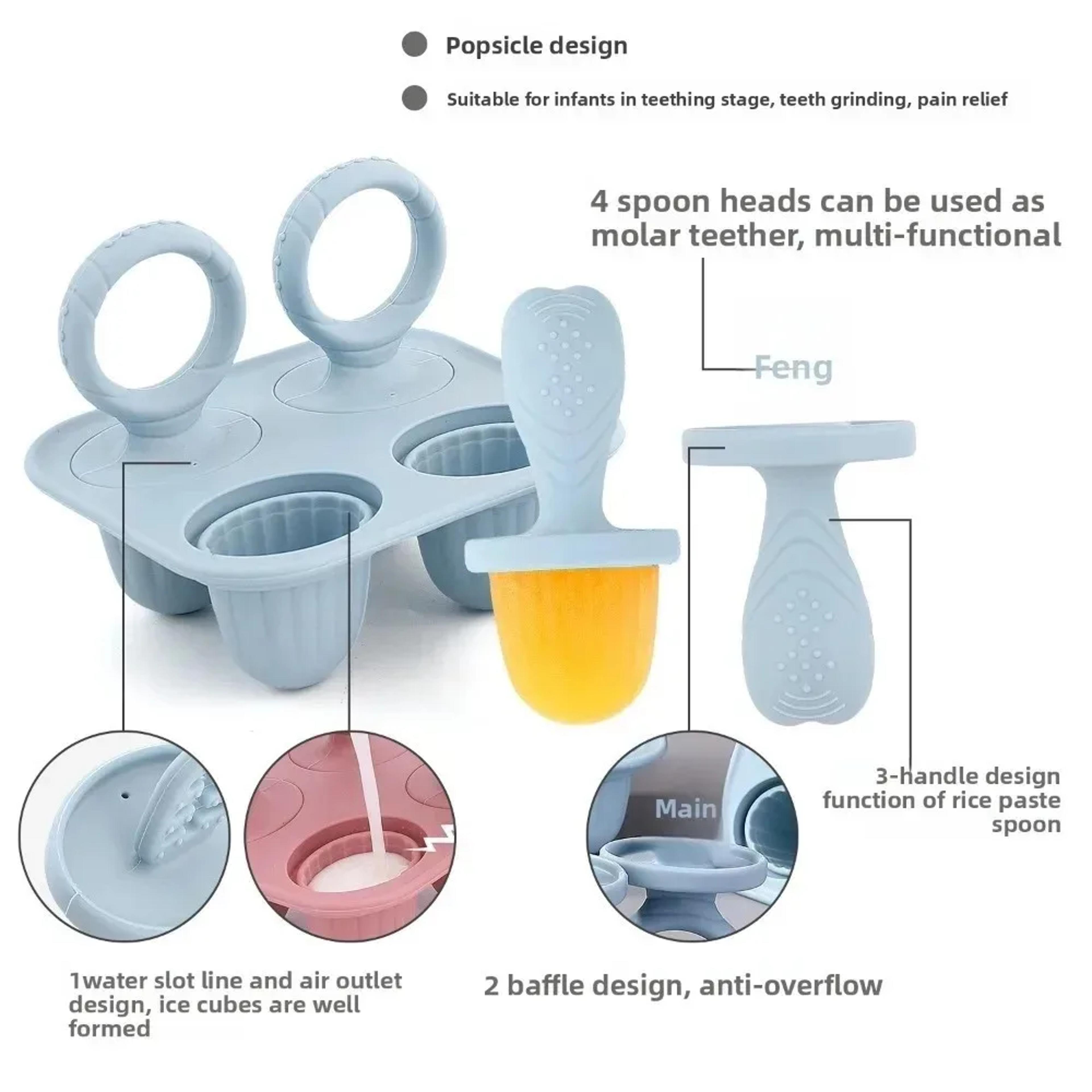 Baby Silicone Ice Cream Mold Reusable Freezer Tray For Breast Milk And Frozen Treats 5