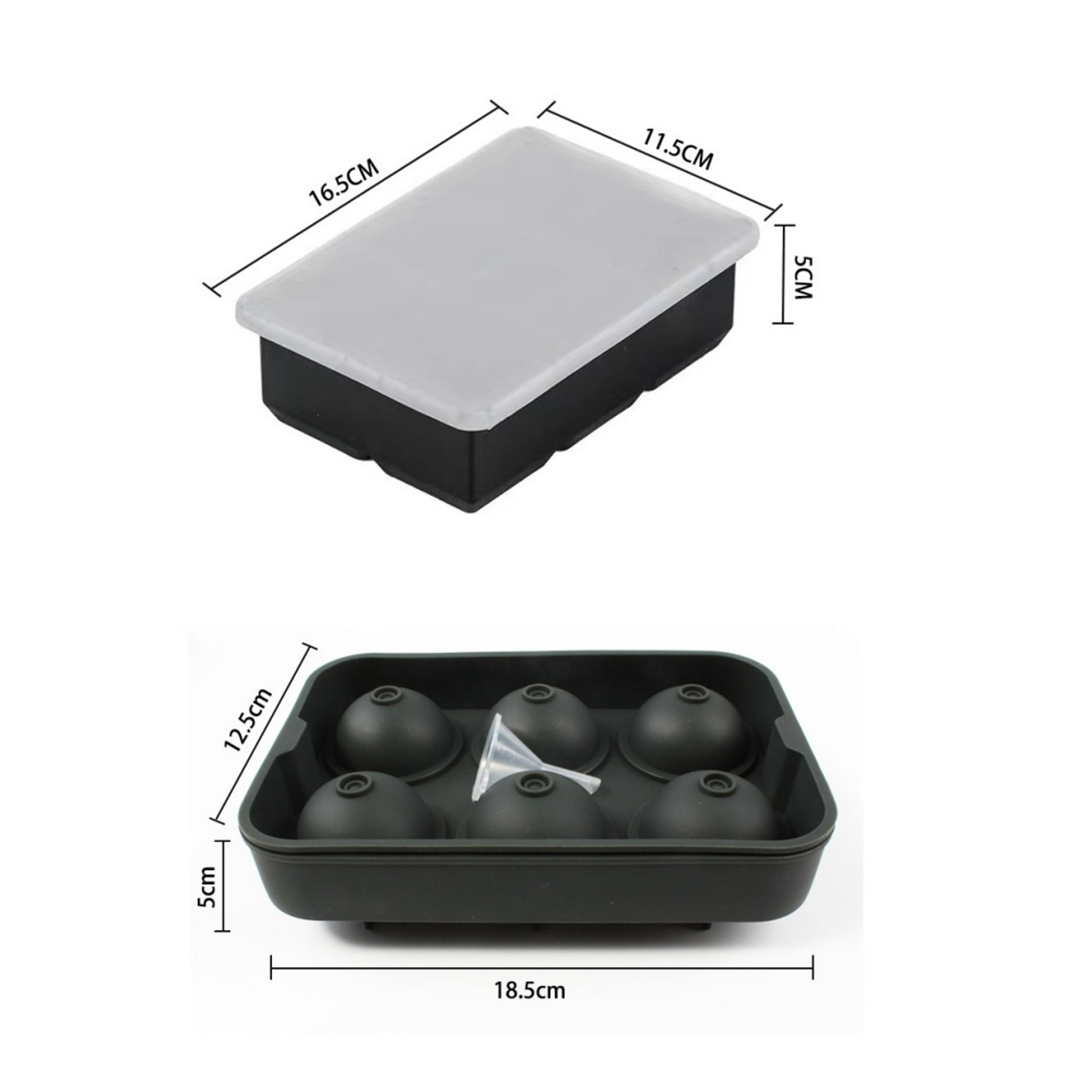 Silicone Ice Cube Tray With Lid For Large Round And Square Cocktail Ice 1
