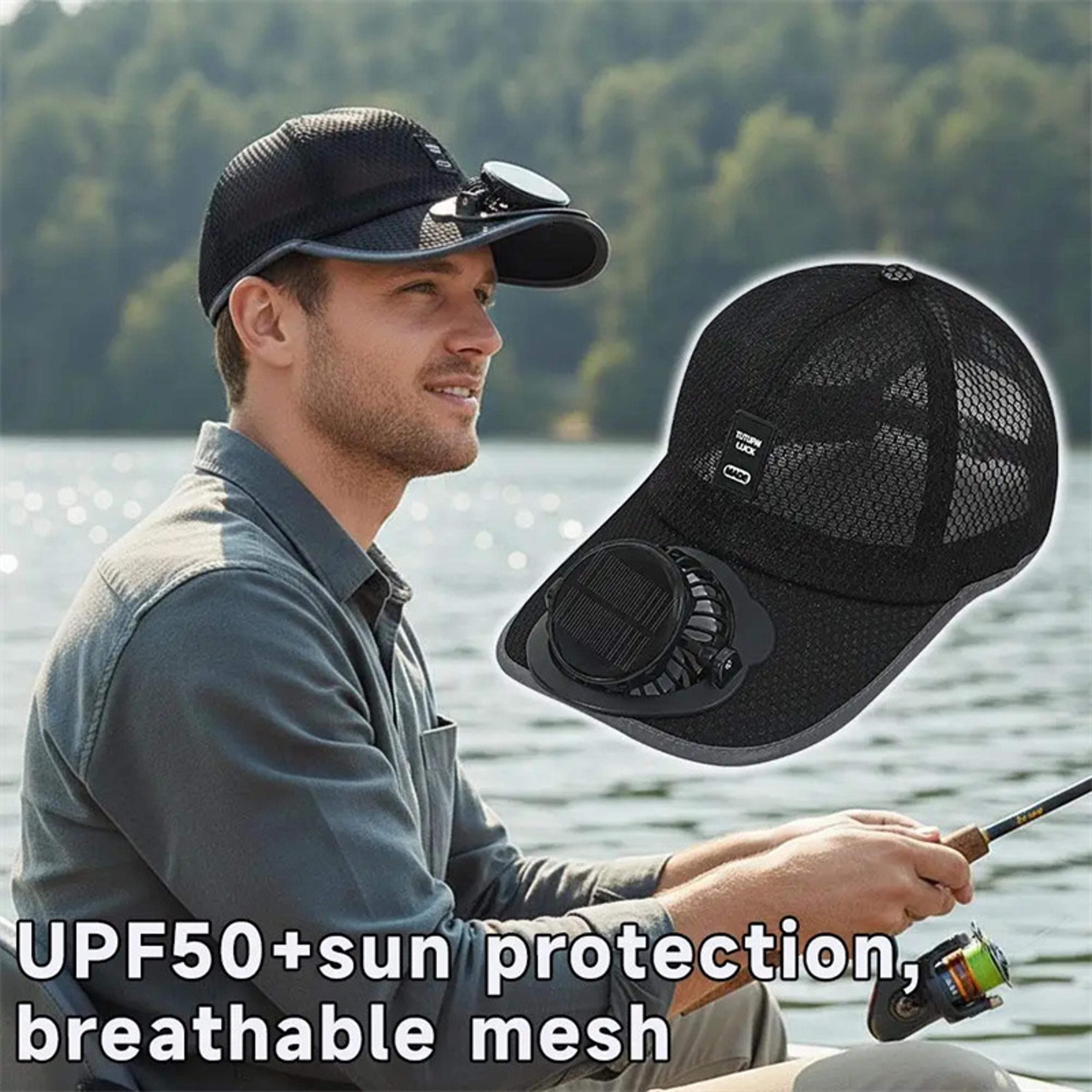 Solar Fan Hat USB Rechargeable Breathable Cooling Baseball Cap 3