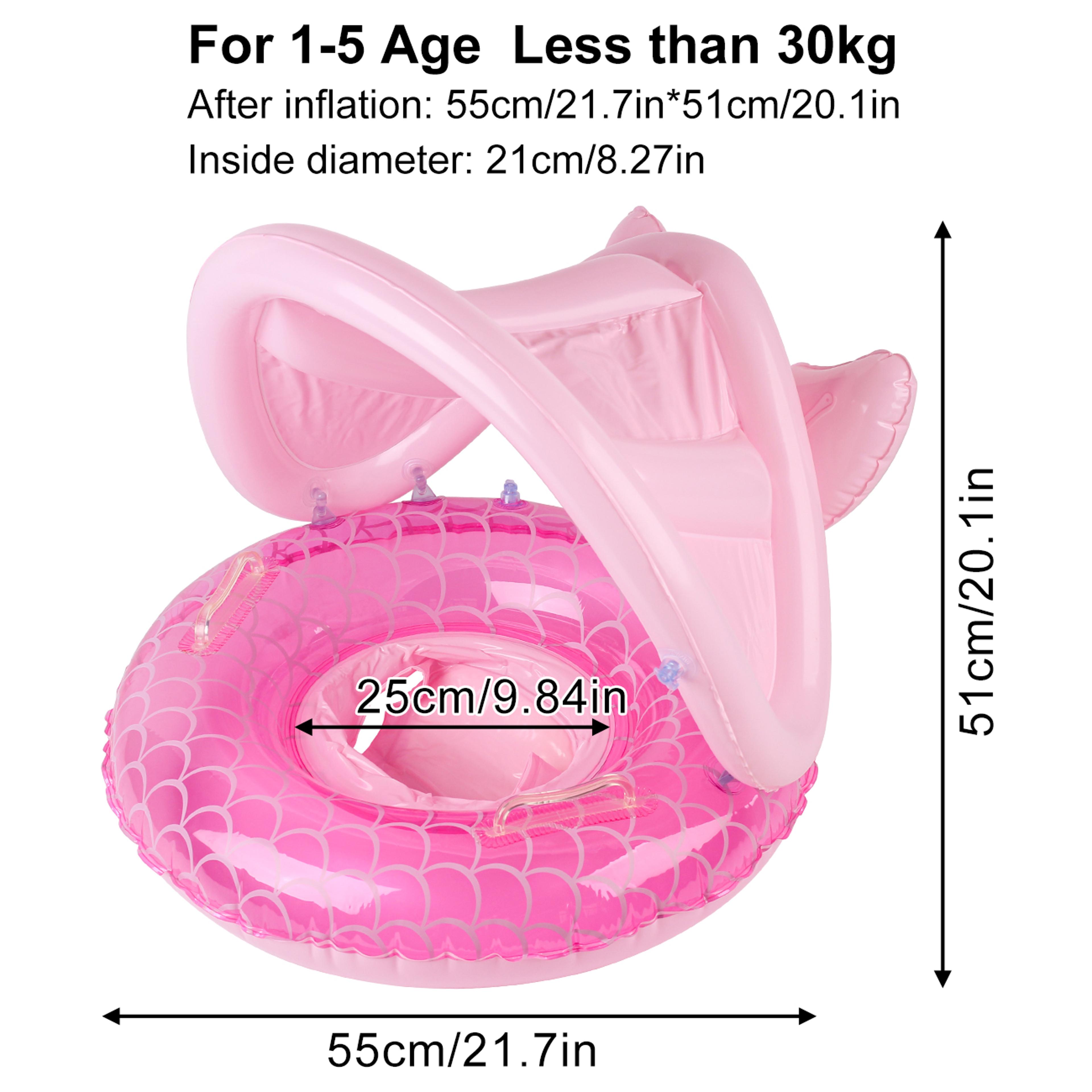 Baby Pool Float With Canopy And Safety Seat For Sun Protected Water Play 4