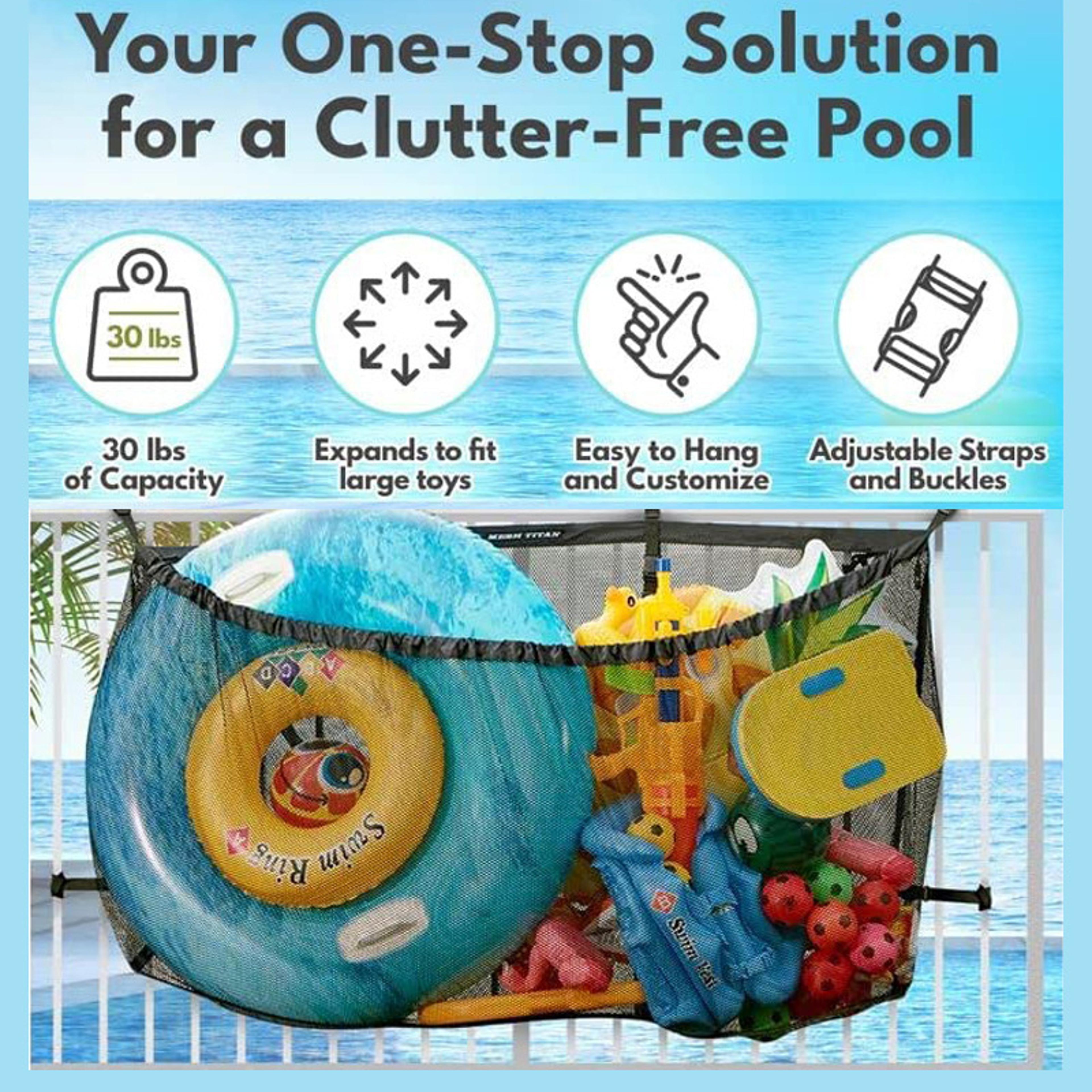 Large Hanging Pool Storage Mesh Bag For Toys Floats And Inflatables 2