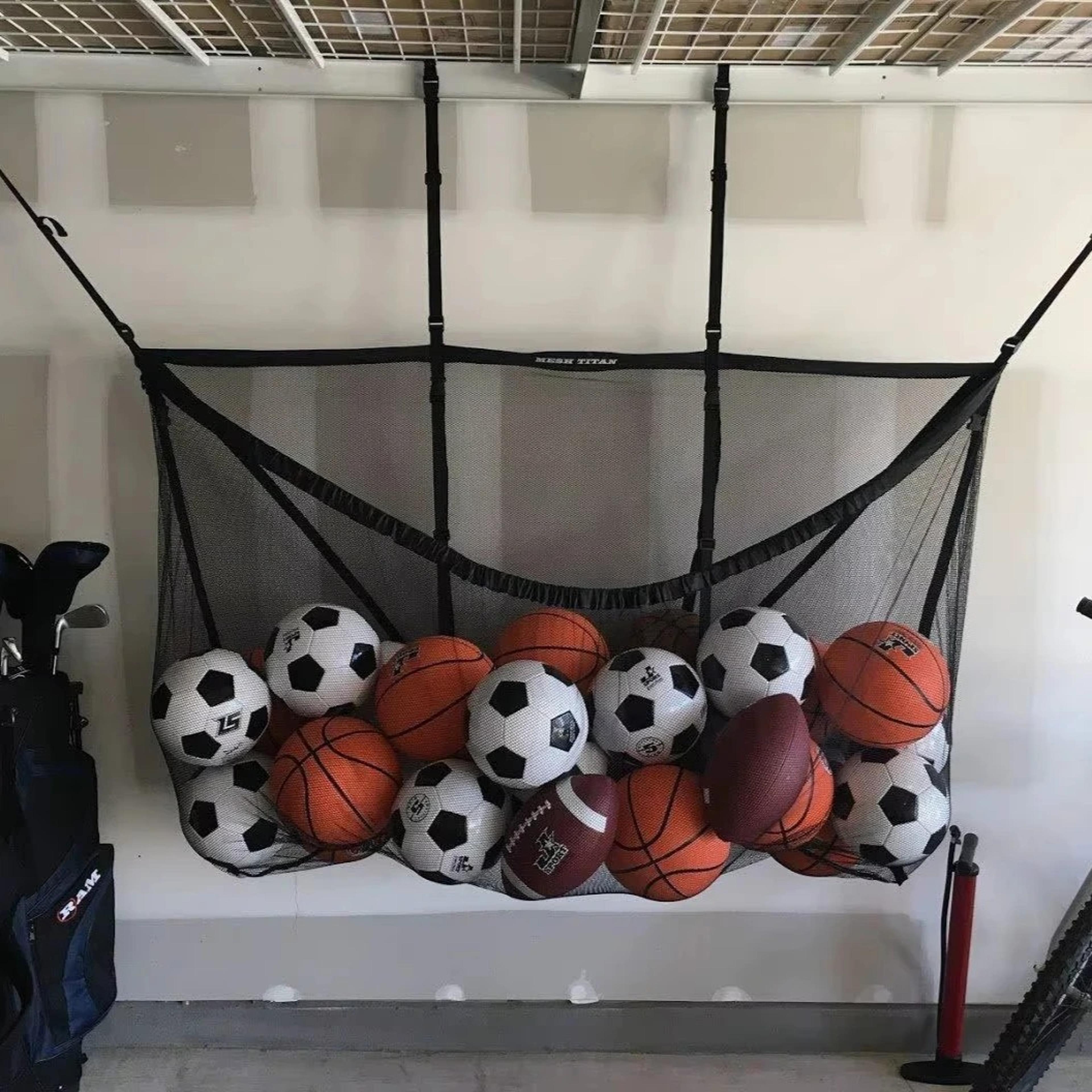 Large Hanging Pool Storage Mesh Bag For Toys Floats And Inflatables 5