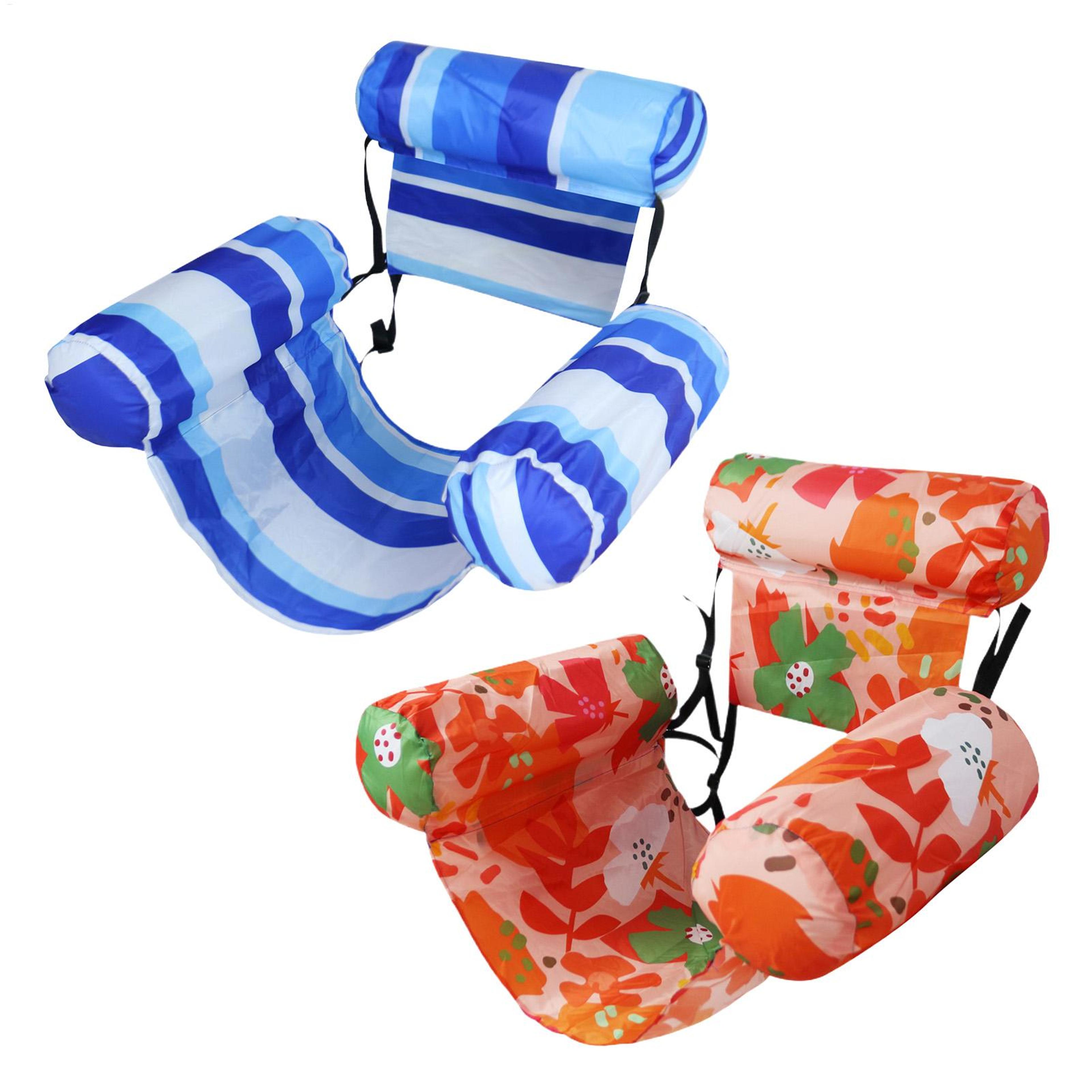 Inflatable Pool Lounger Water Hammock Float With Mesh Seat And Backrest 0
