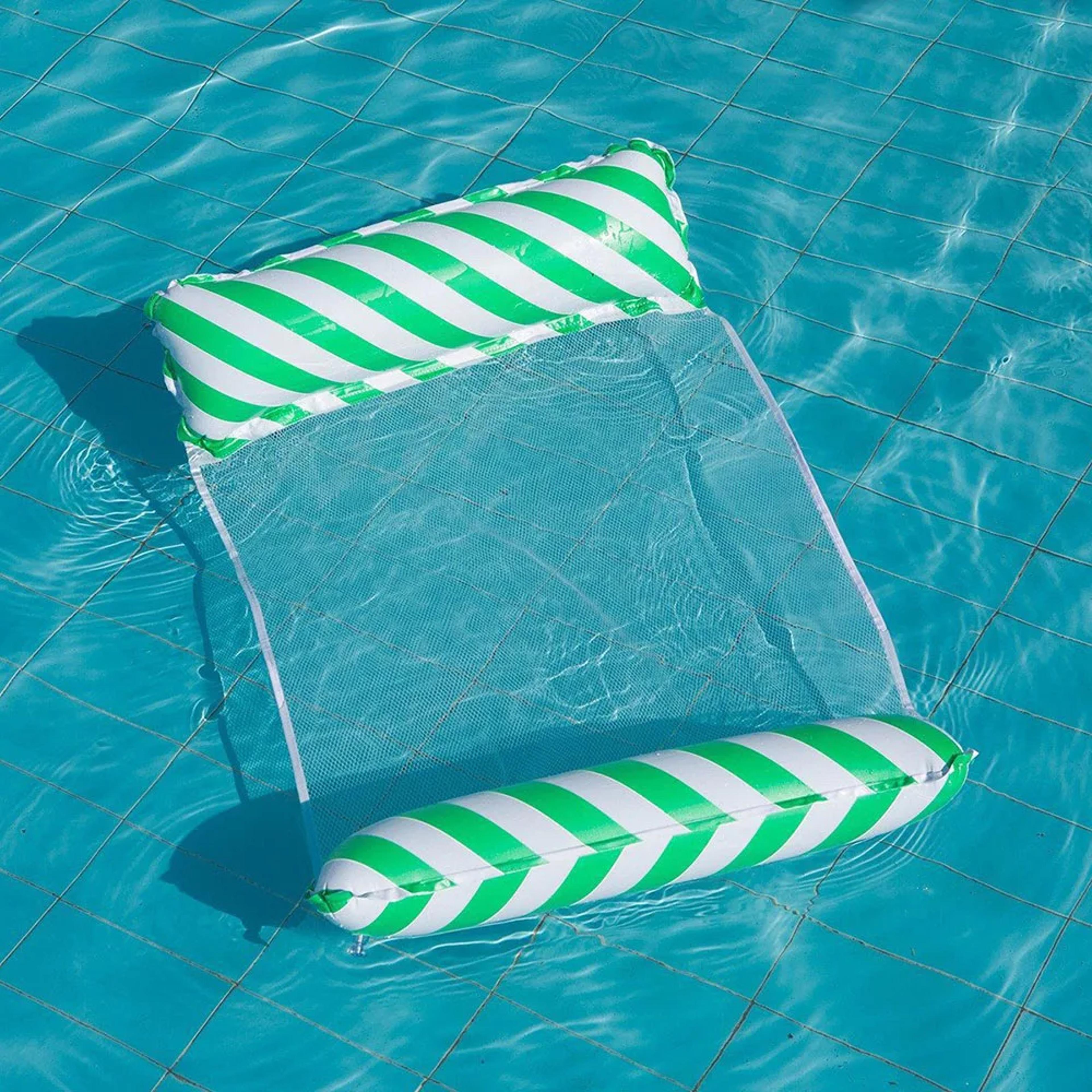 Foldable Water Hammock Float Inflatable Pool Lounger Chair 6