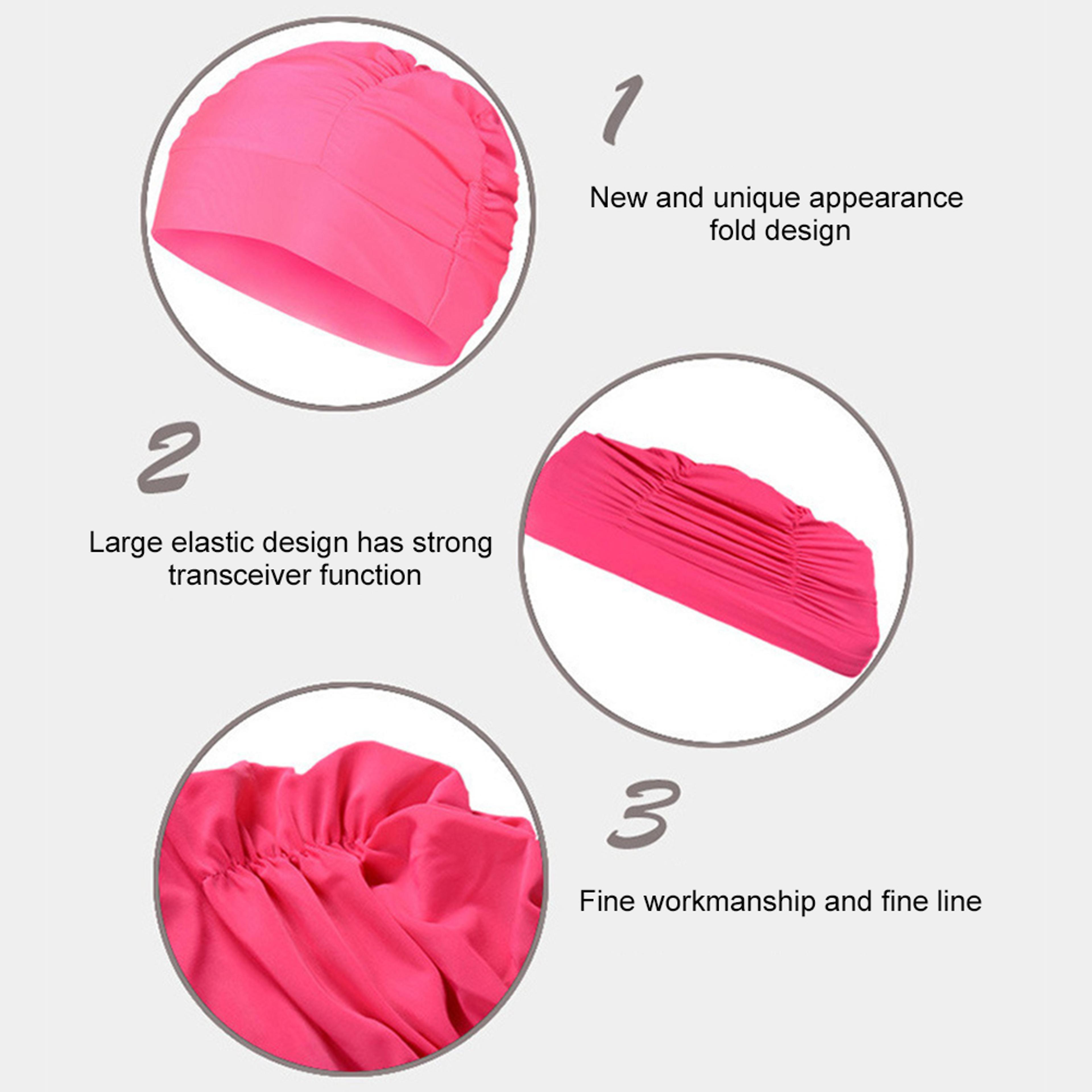 Womens Polyester Swim Cap For Long Hair With Ear Coverage 4