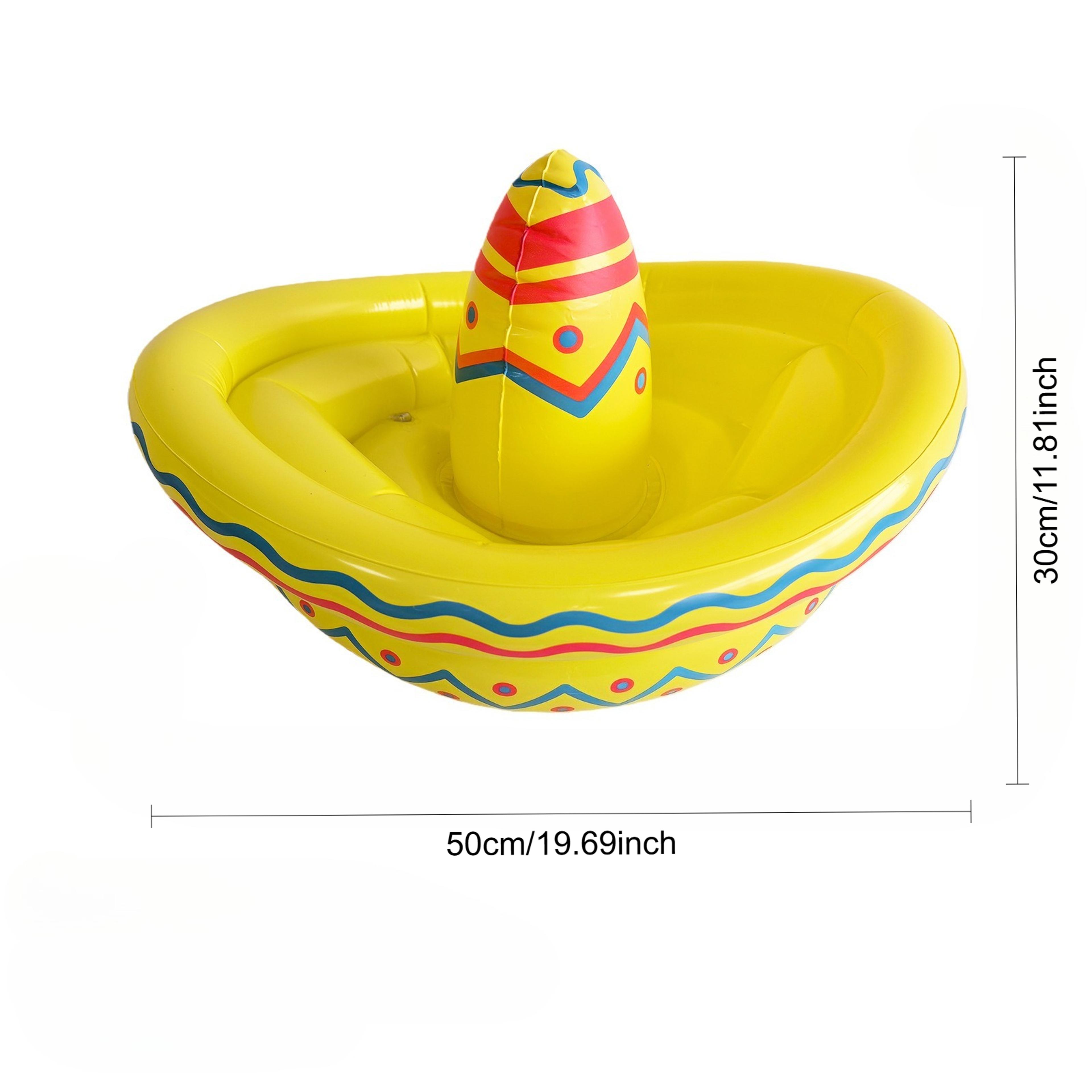 Inflatable Wide Brim Hat Ice Bucket Floating Pool Beverage Cooler For Parties 3