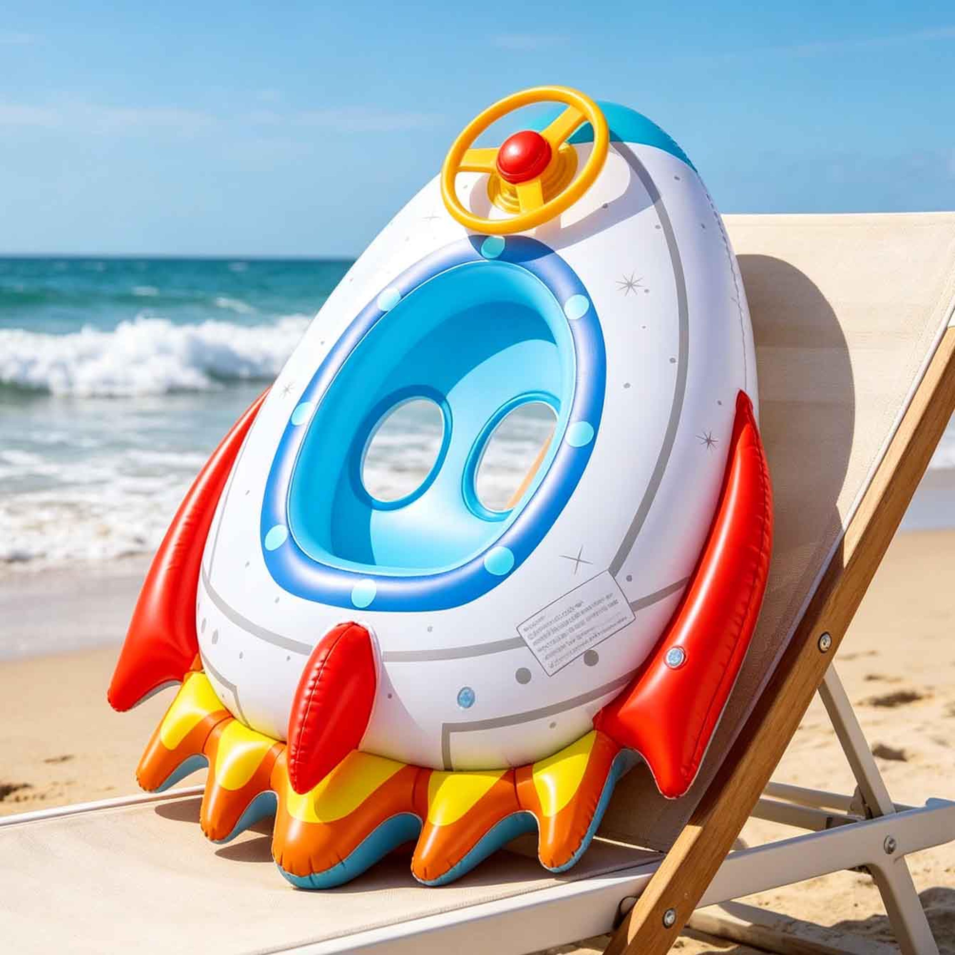 Rocket Adventure Kids Pool Float With Seat And Steering Wheel 1