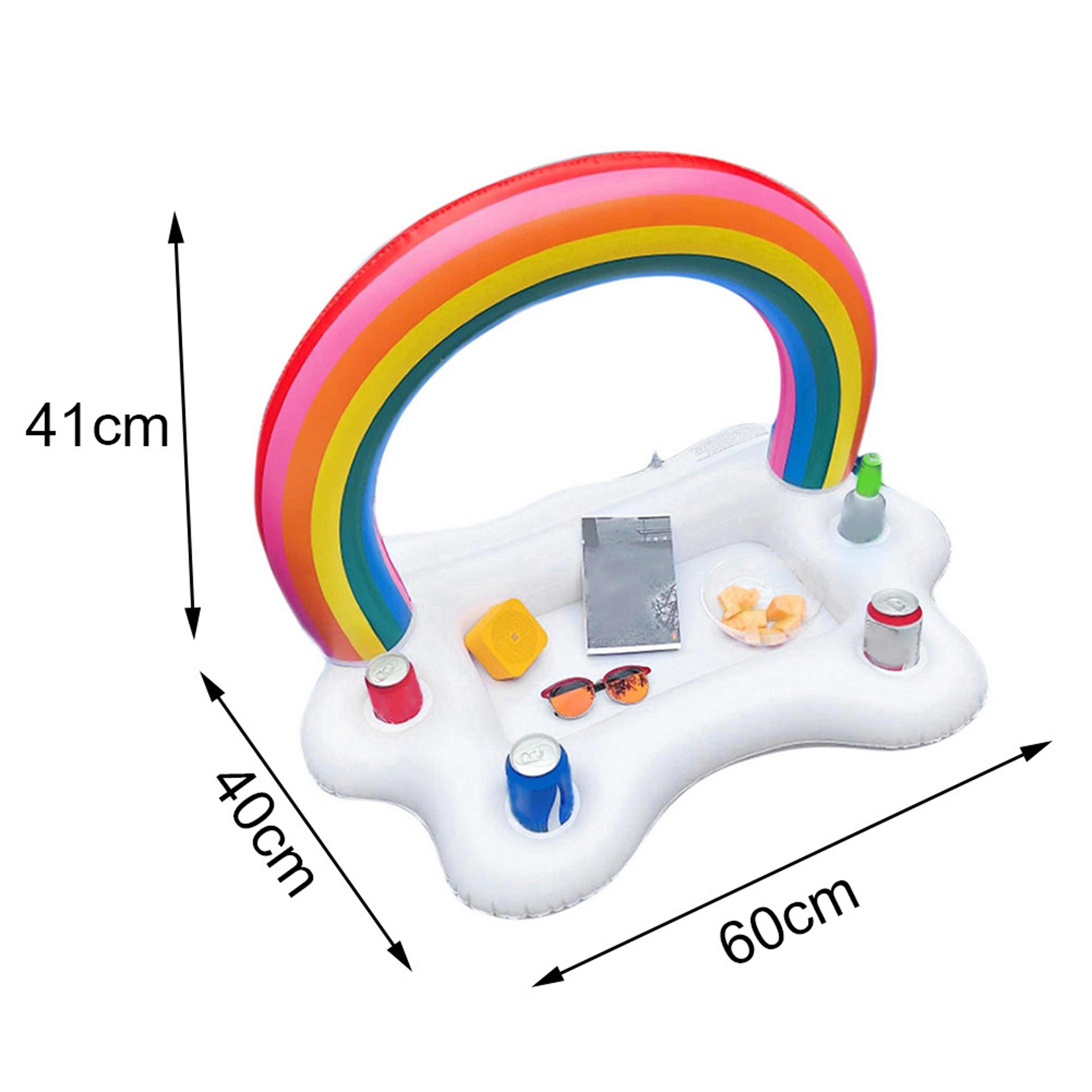 Rainbow Inflatable Pool Drink Holder And Floating Cooler 4