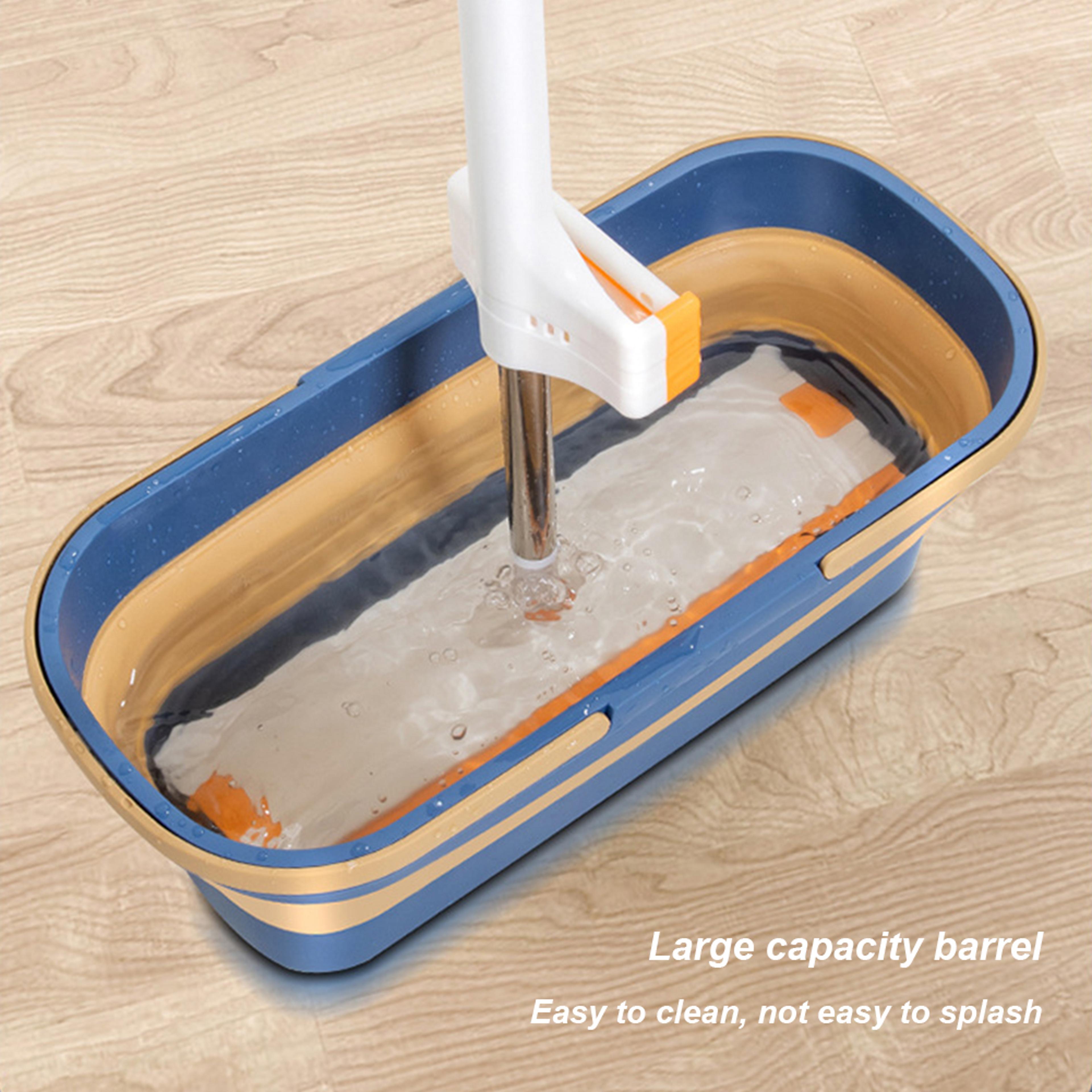 Foldable Flat Mop Bucket Portable Collapsible Cleaning Tub With Handle 2