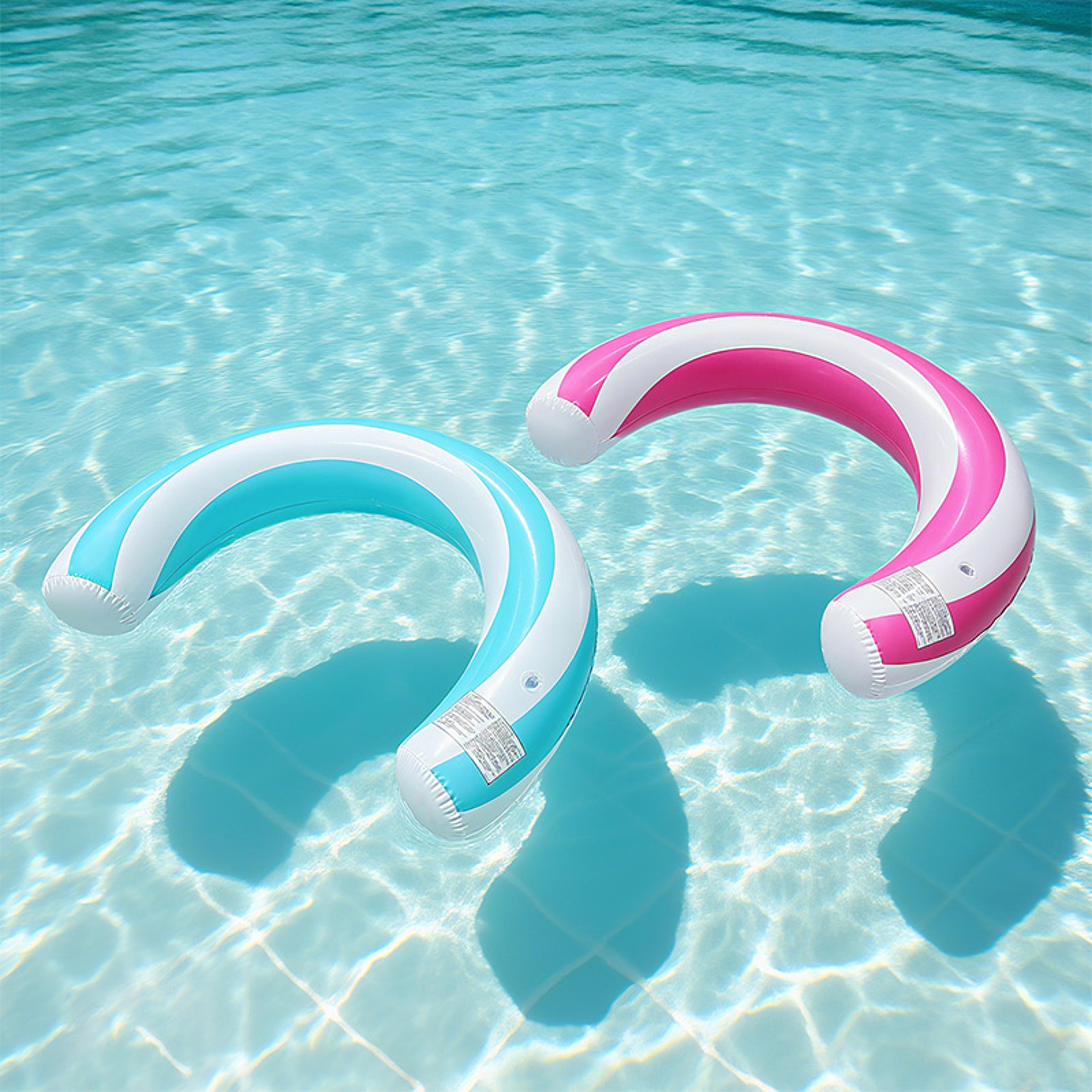 Striped U Shaped Inflatable Pool Float For Beach And Pool Fun 1