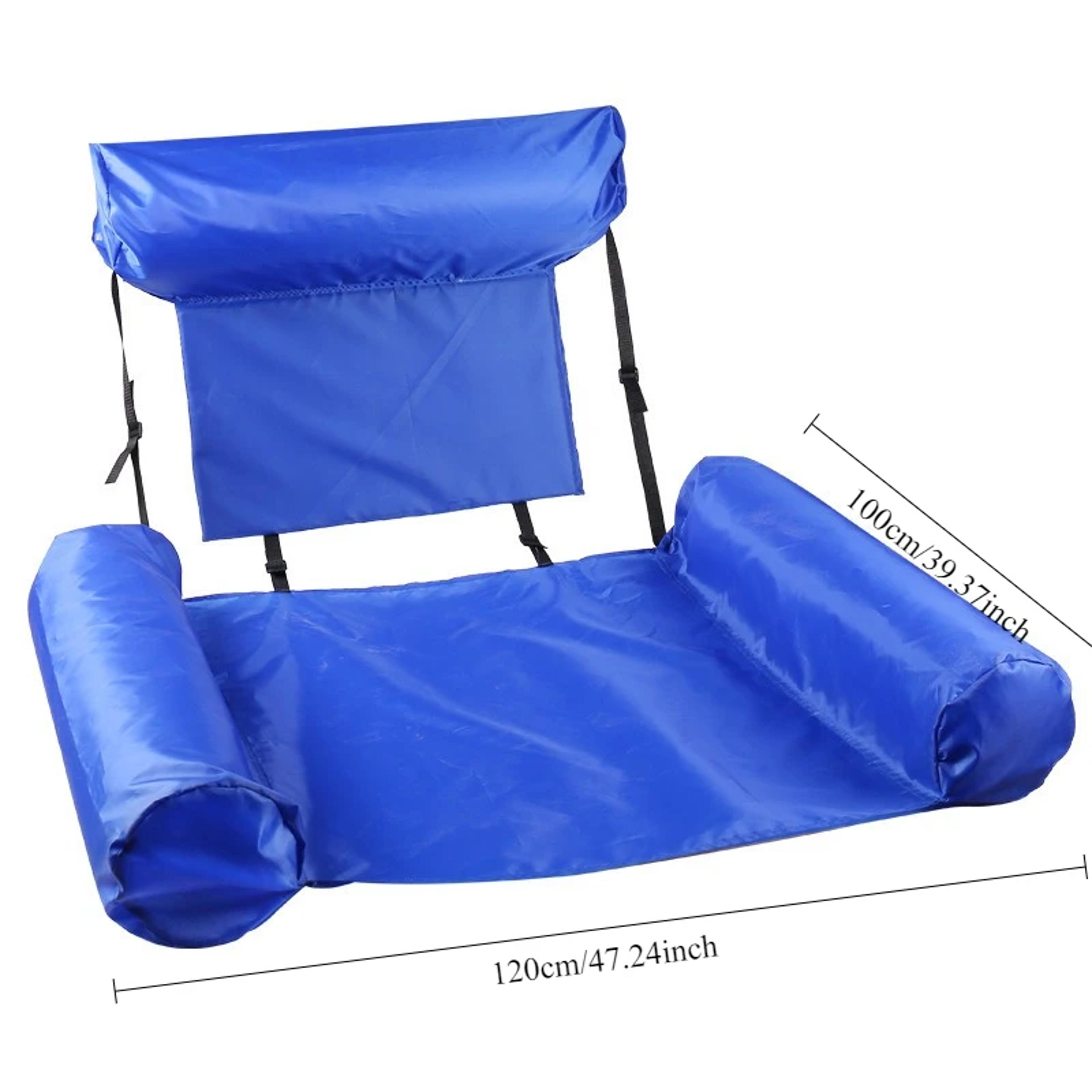 Inflatable Reclining Chair Adjustable PVC Pool Float Bed For Summer Lounging 2