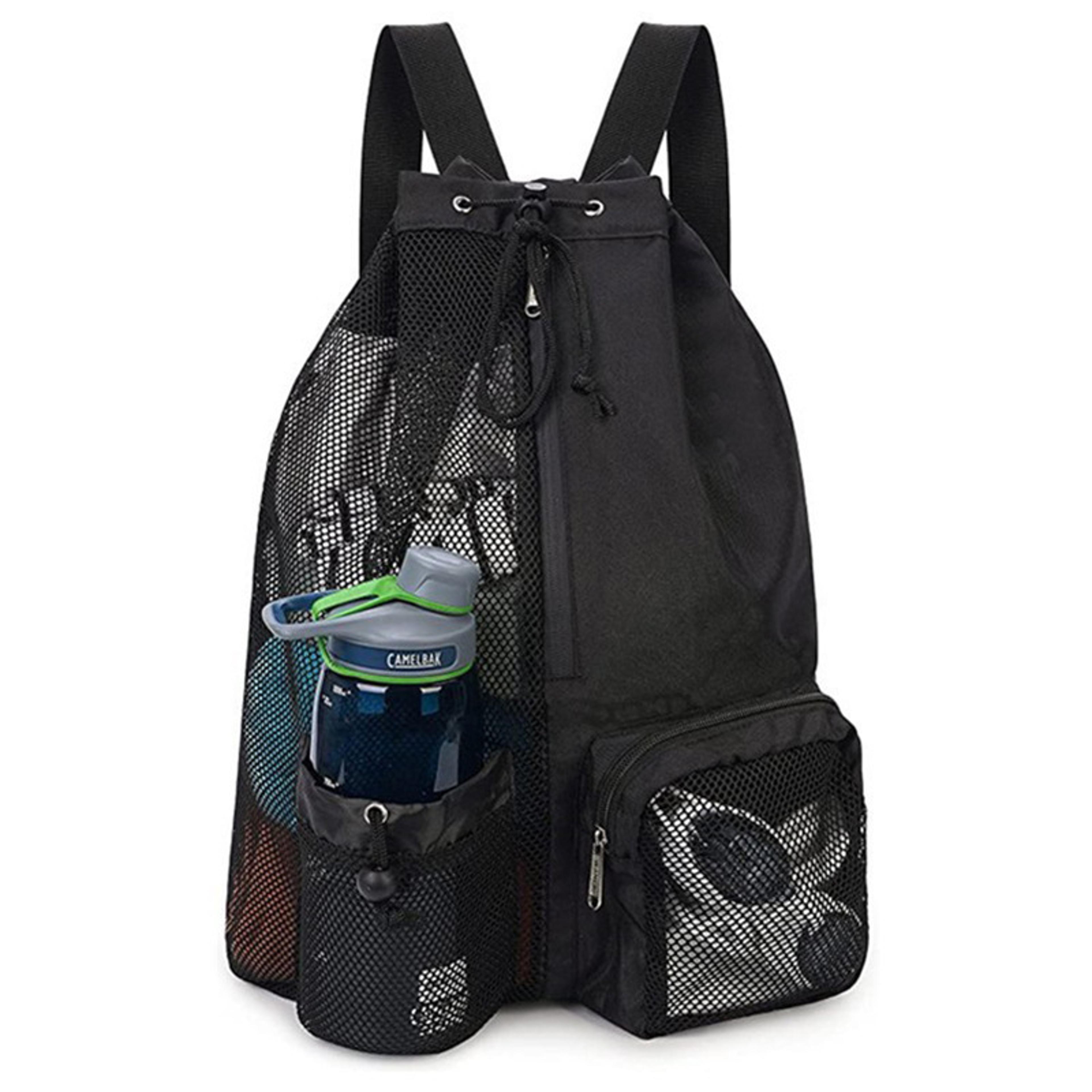 Quick Dry Mesh Swim Bag With Wet Pocket Adjustable Drawstring Backpack 6