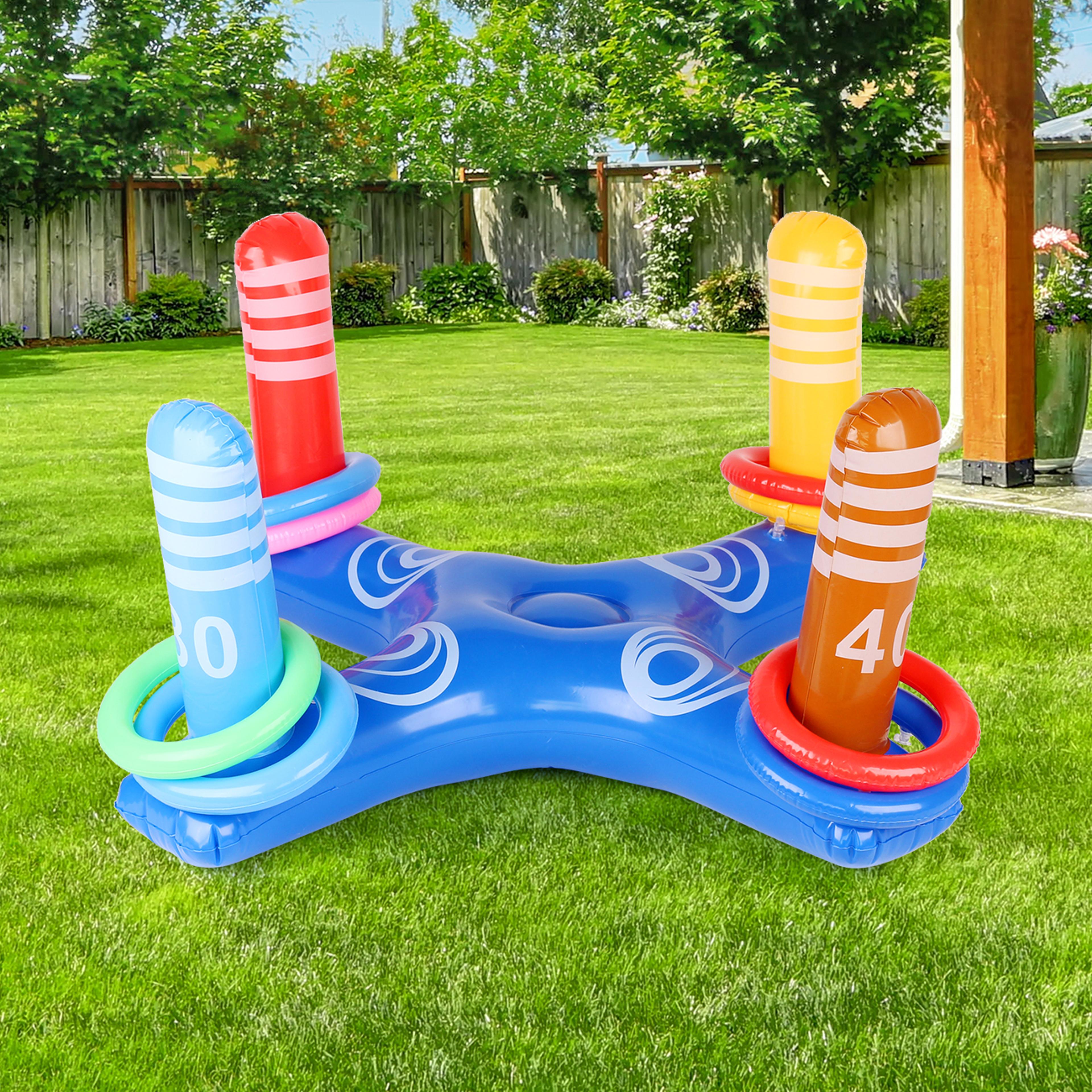Inflatable Pool Ring Toss Game With 6 Rings For Kids Adults 1