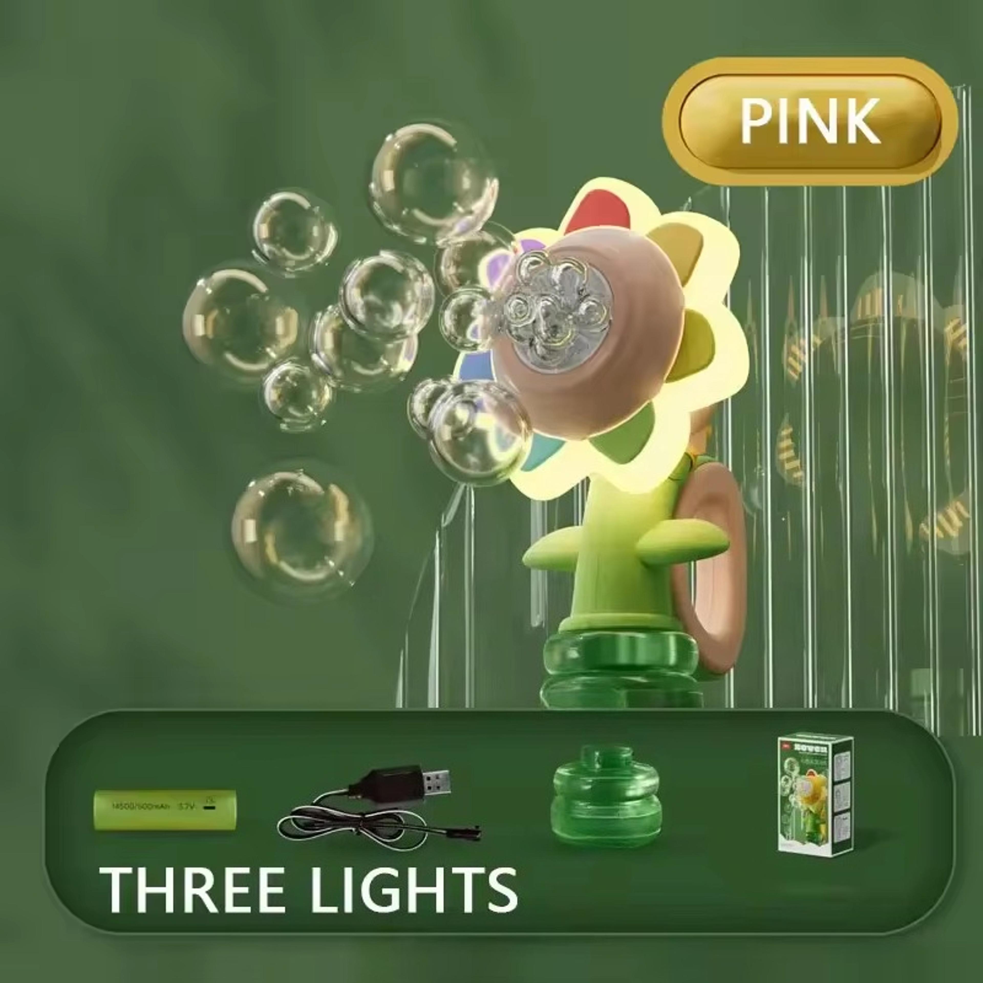 Sunflower Bubble Machine With Speed Automatic Bubble Blower And Night Light 6