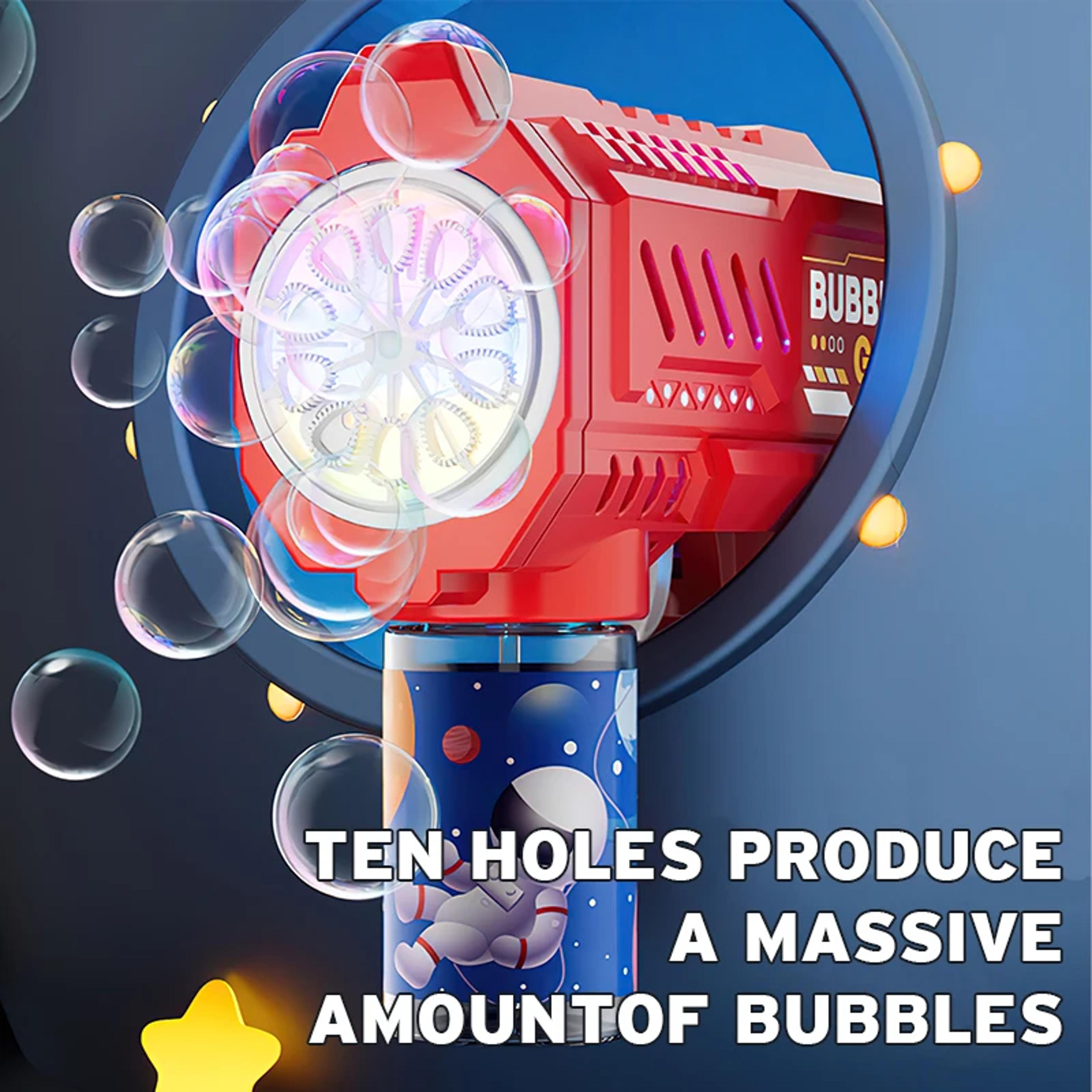 Kids Light Up Bubble Gun No Battery Automatic Bubble Machine Toy 4