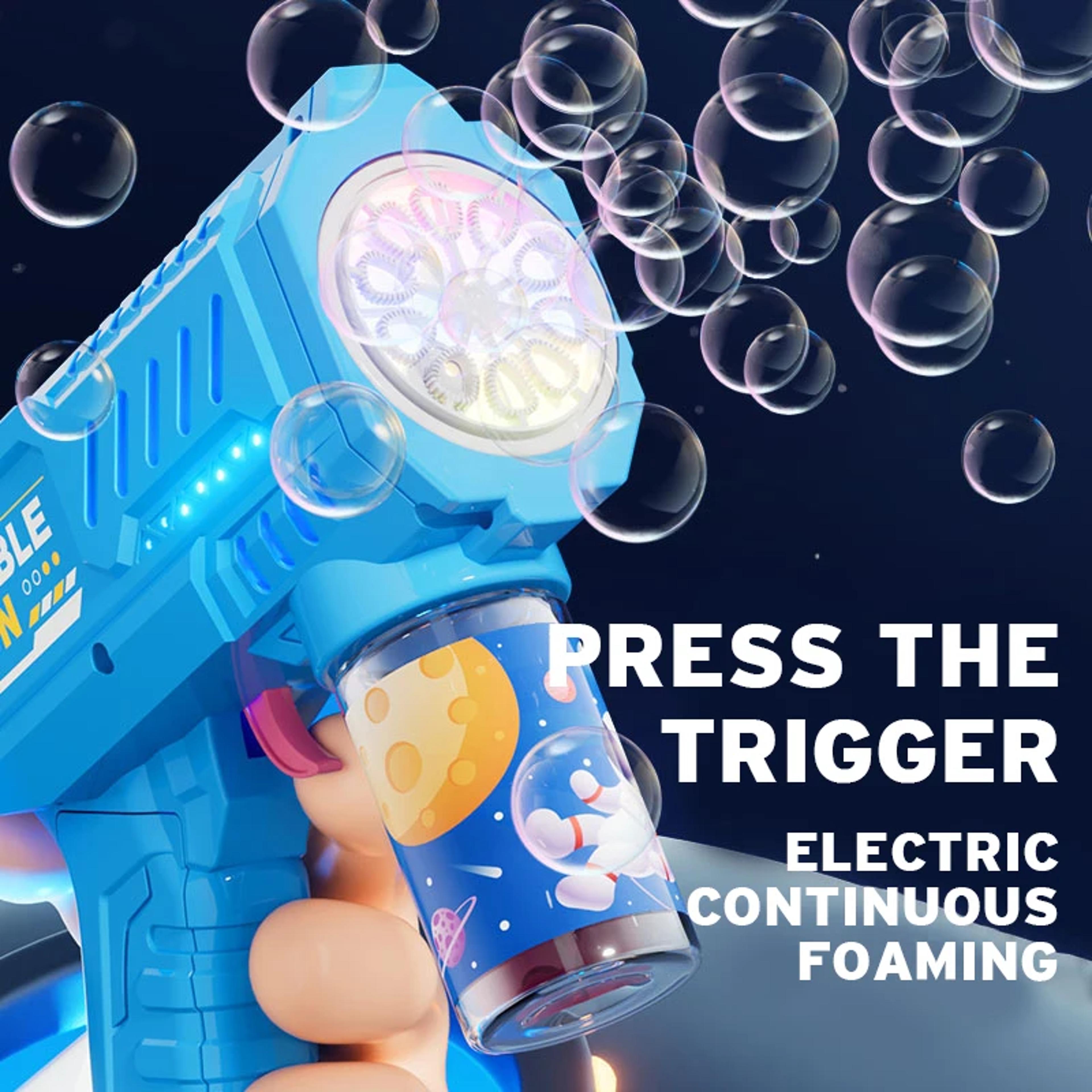 Kids Light Up Bubble Gun No Battery Automatic Bubble Machine Toy 5