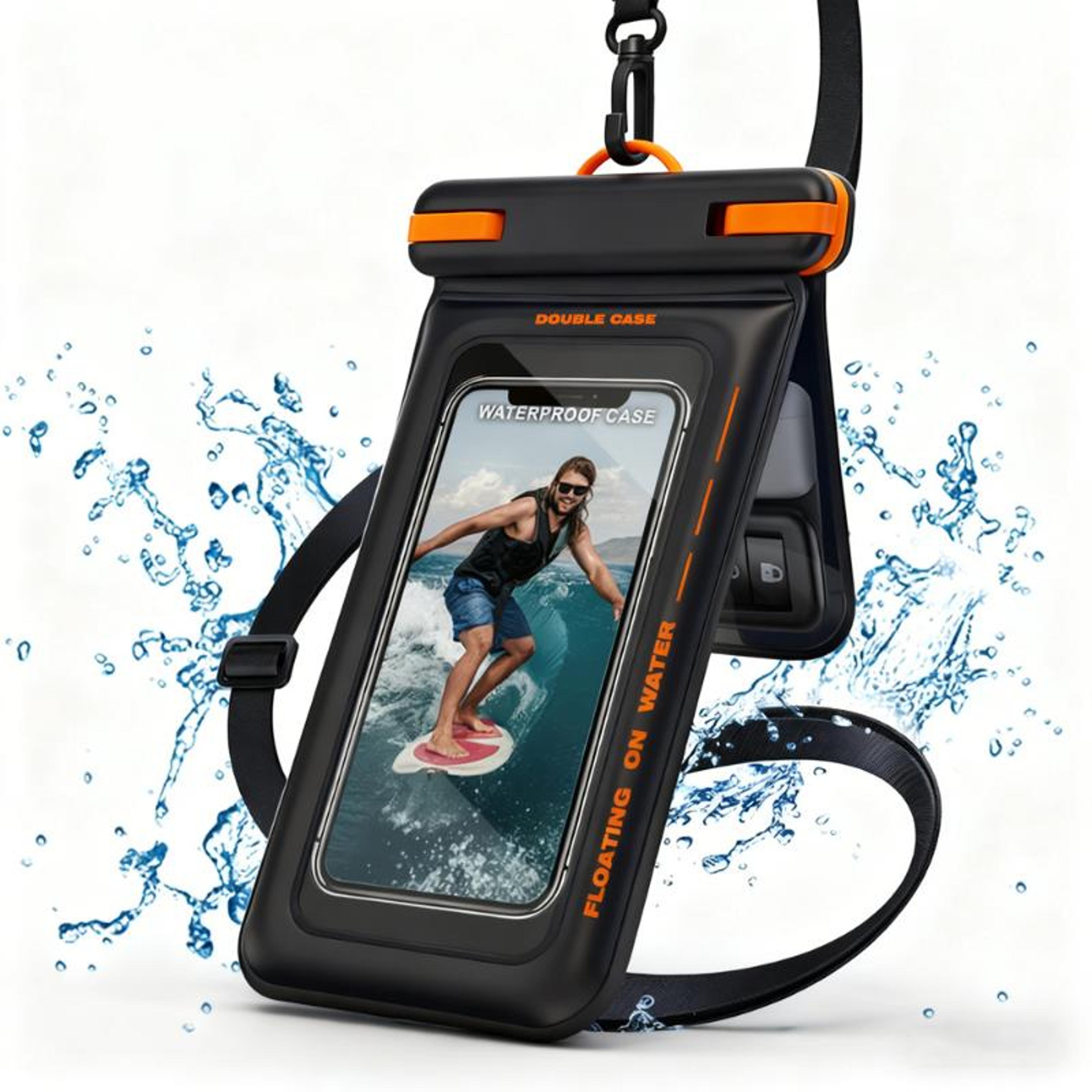 Double Space Waterproof Phone Pouch Floating Case With Lanyard 6