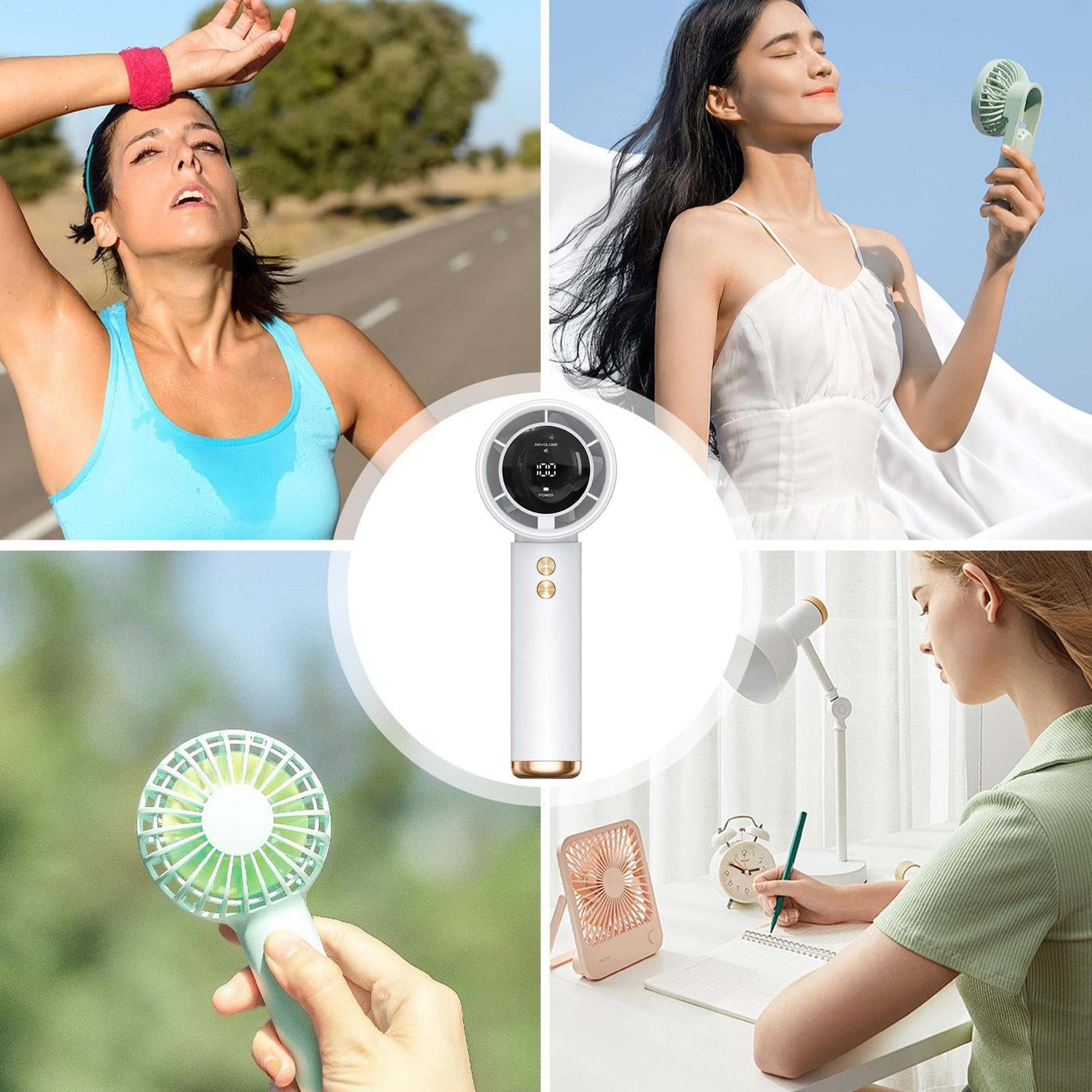 USB Rechargeable Handheld Turbo Fan With LED Display 1