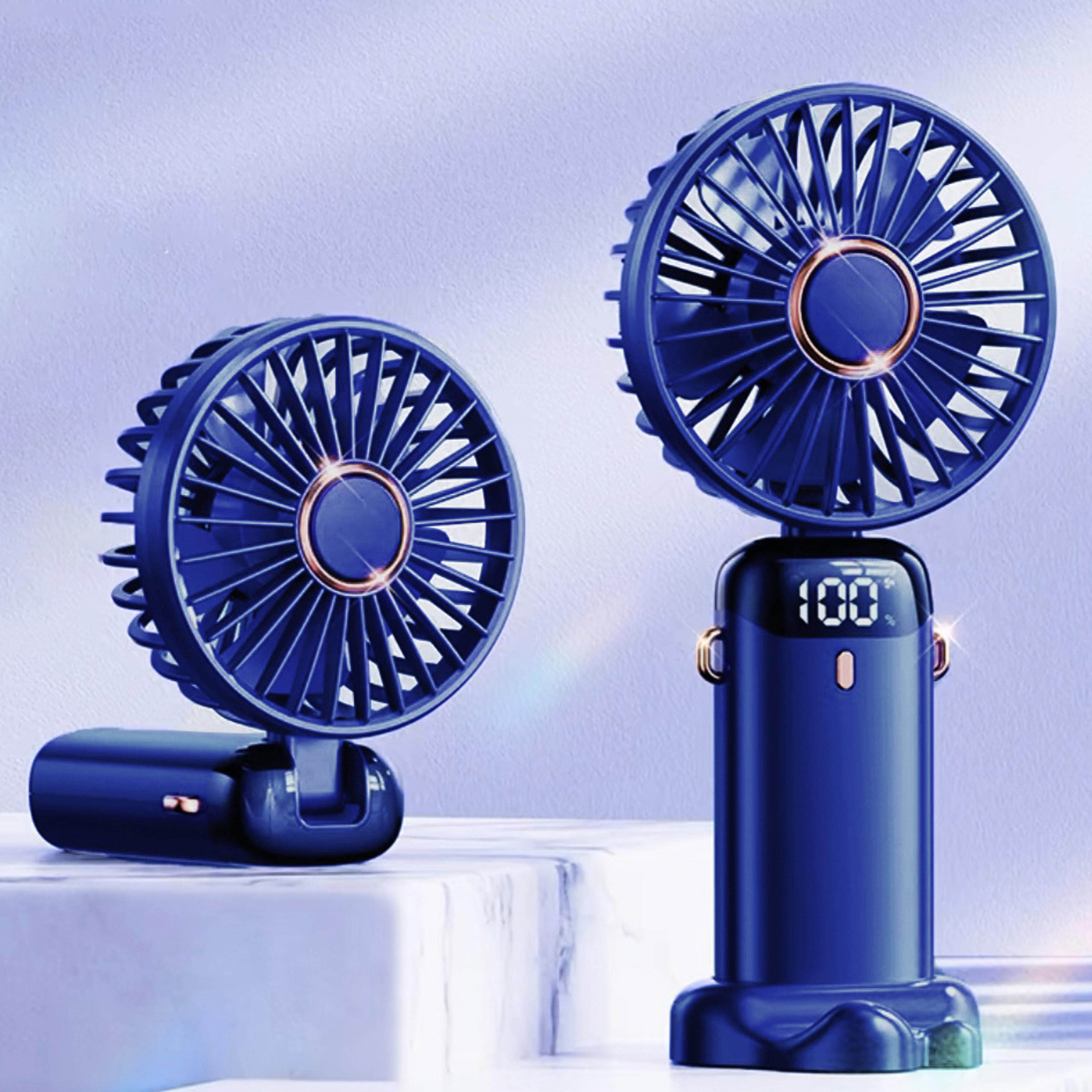 Portable Neck Fan With LED Display 5 Speed Handheld Desk Cooling Fan 9