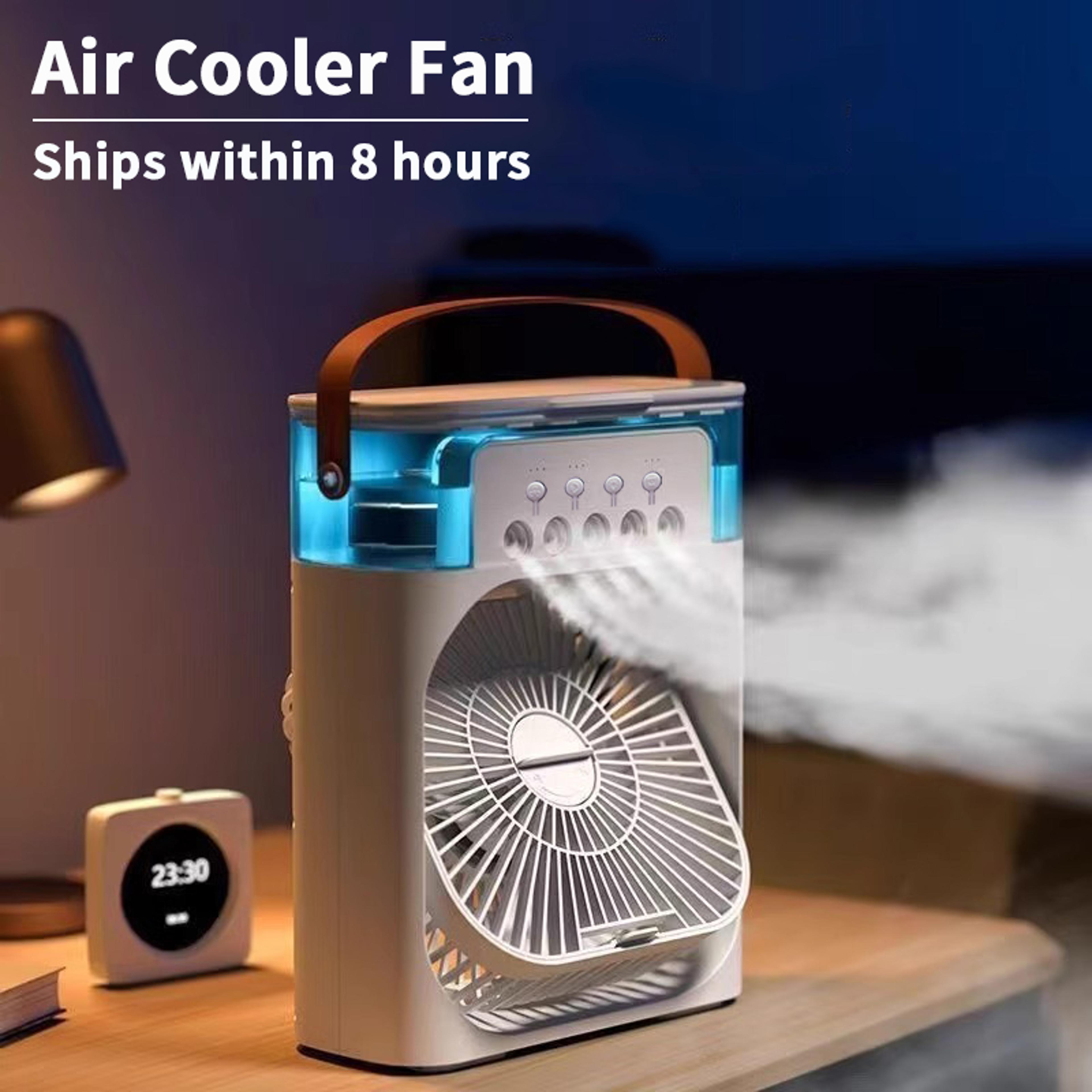 portable air cooler fan with humidifier and led night light