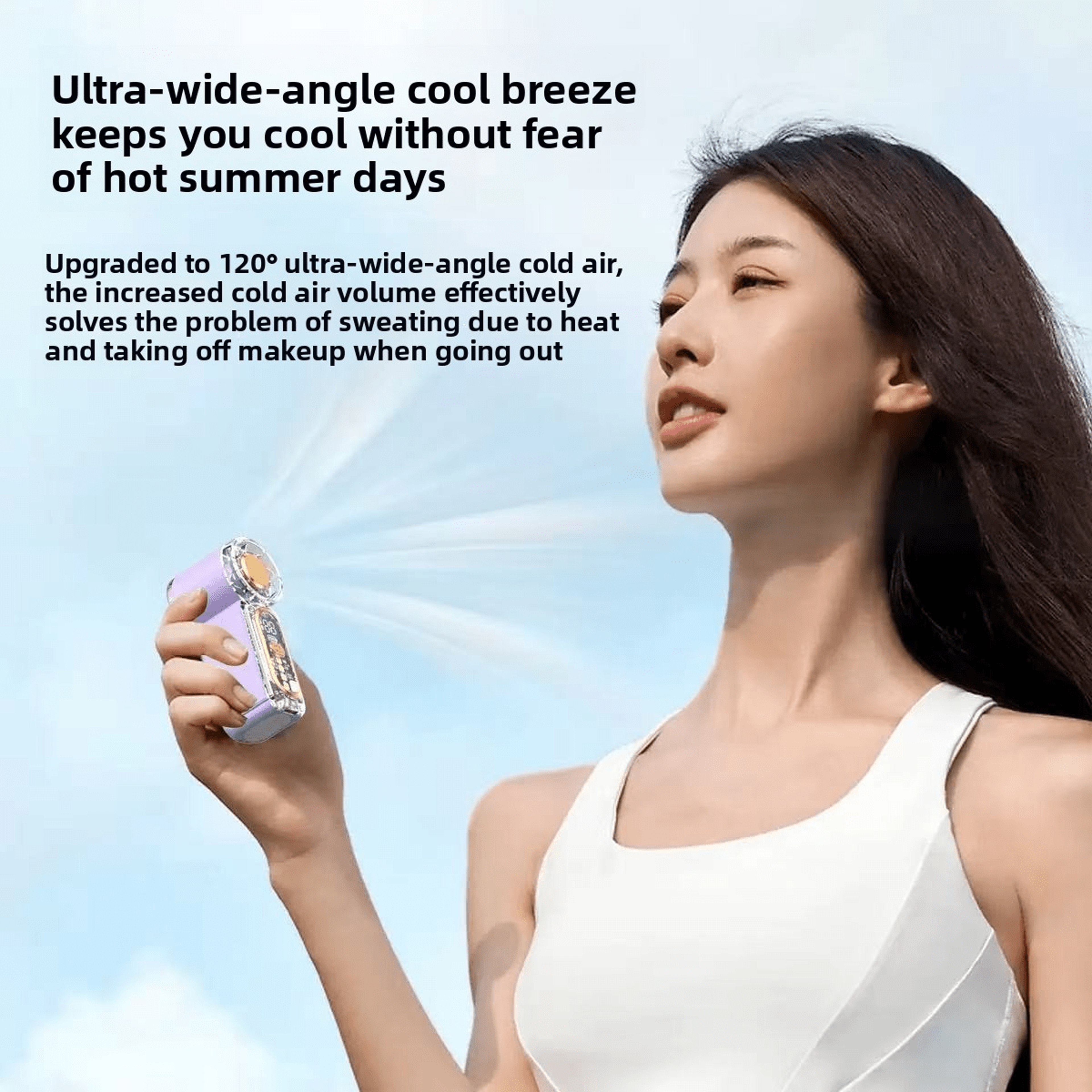 Mini Handheld Fan With Night Light USB Rechargeable Pocket Cooling Fan 3