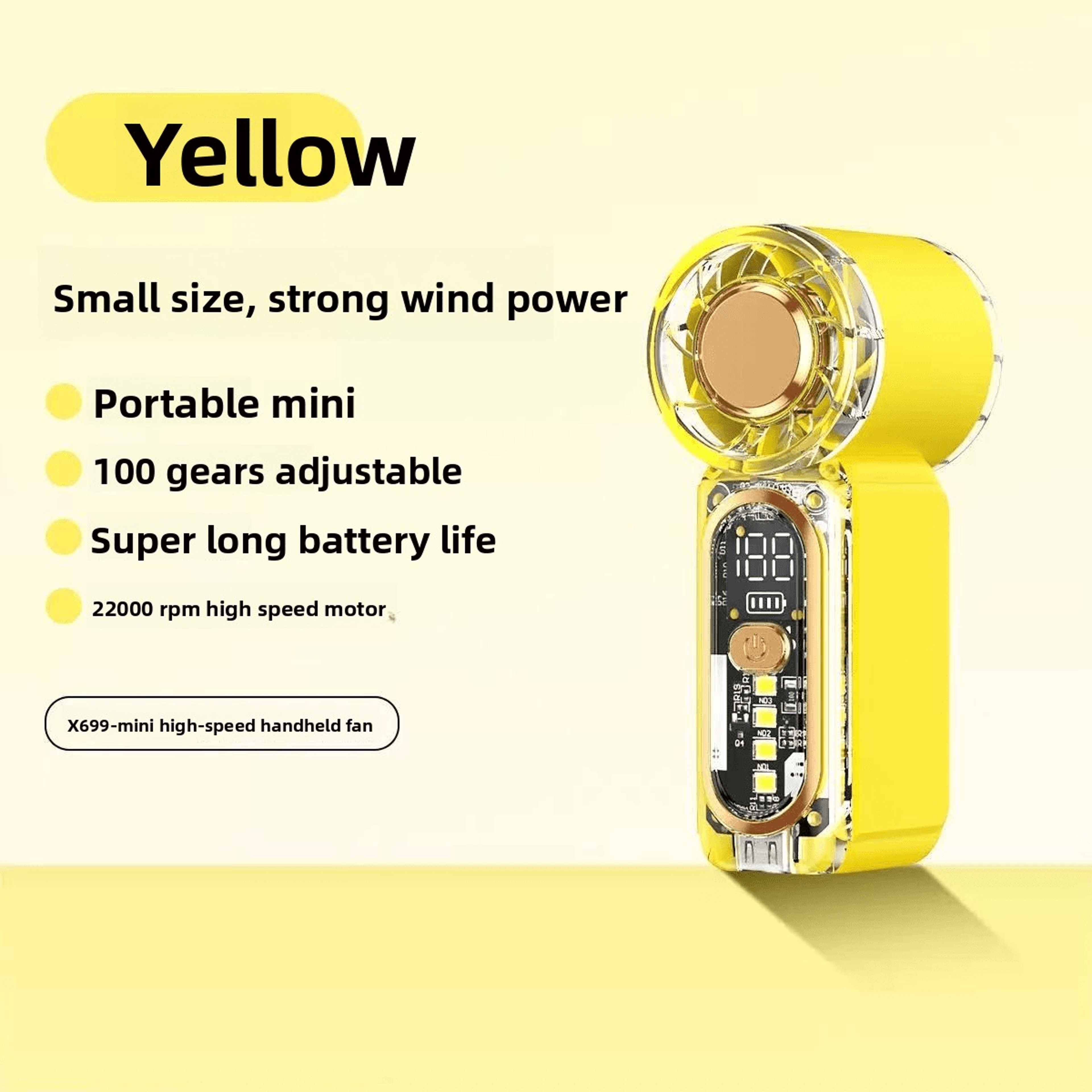 Mini Handheld Fan With Night Light USB Rechargeable Pocket Cooling Fan 7