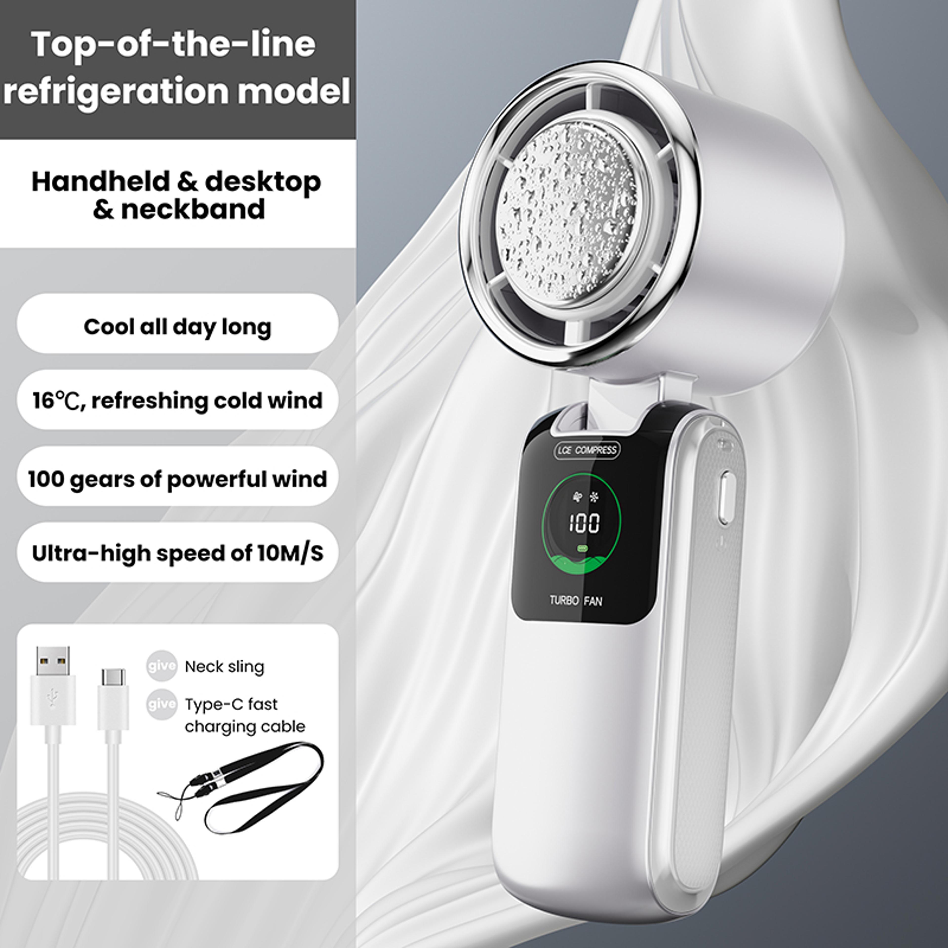 Ice Pack Portable Handheld Fan Speed USB Rechargeable Foldable Mini Cooling Fan 7