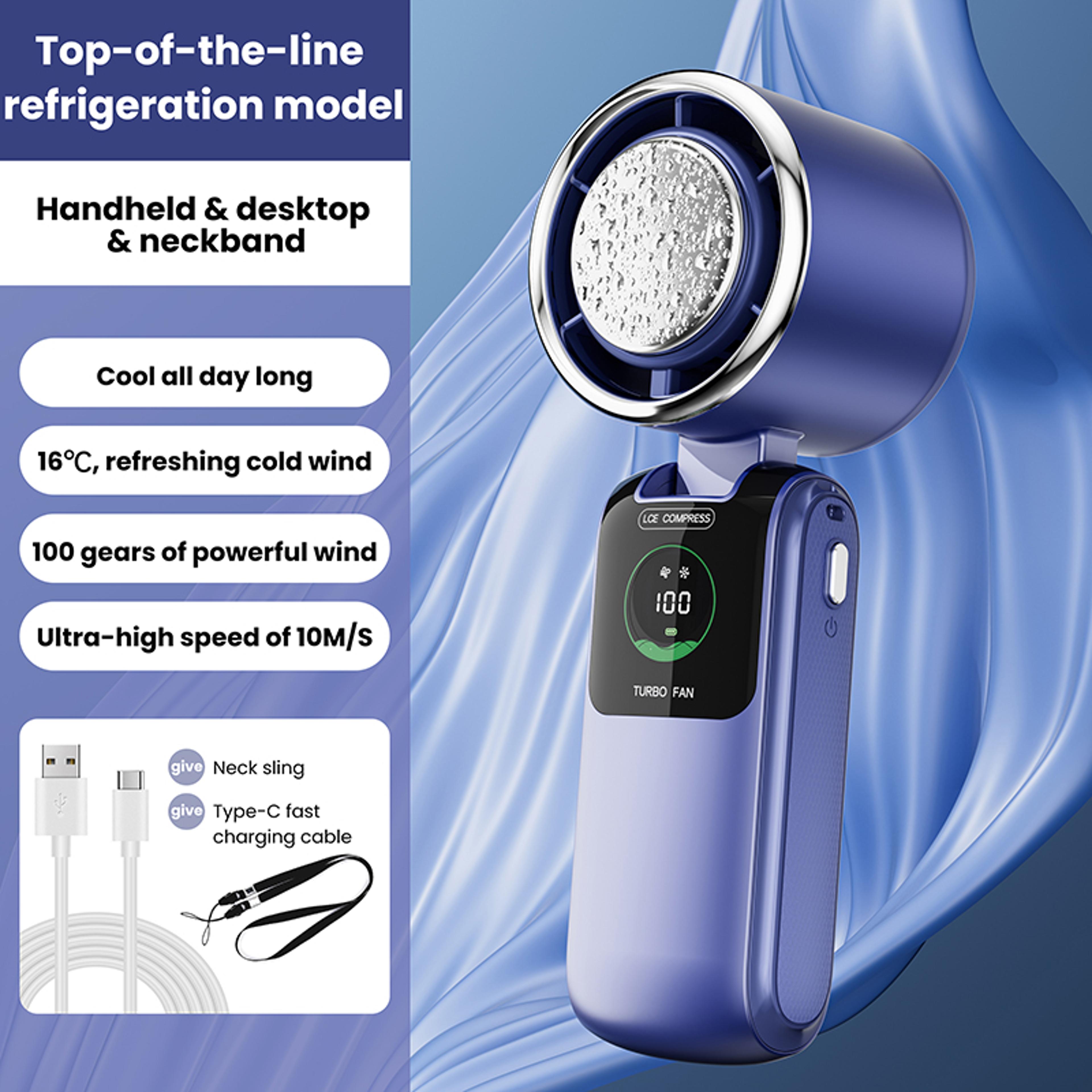 Ice Pack Portable Handheld Fan Speed USB Rechargeable Foldable Mini Cooling Fan 8